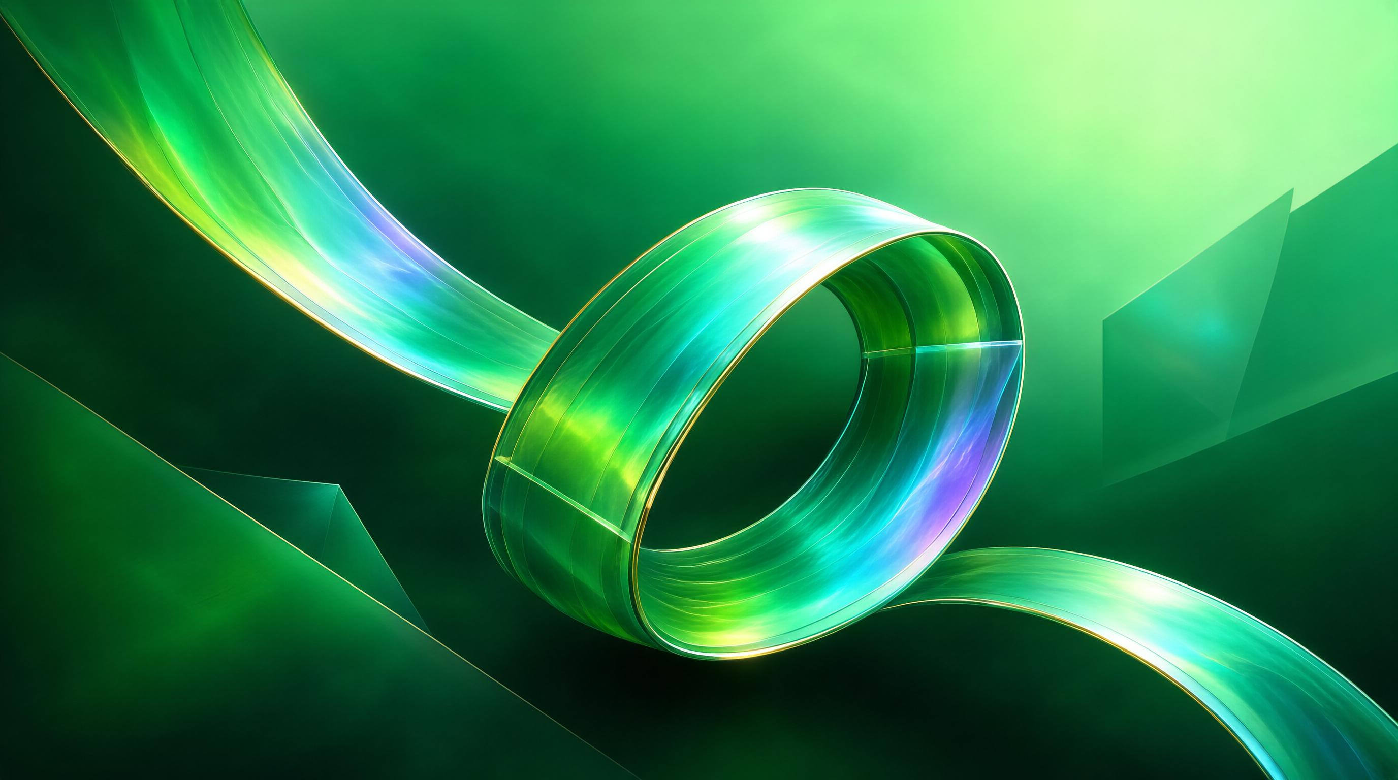 Green Abstract Ribbon Loop