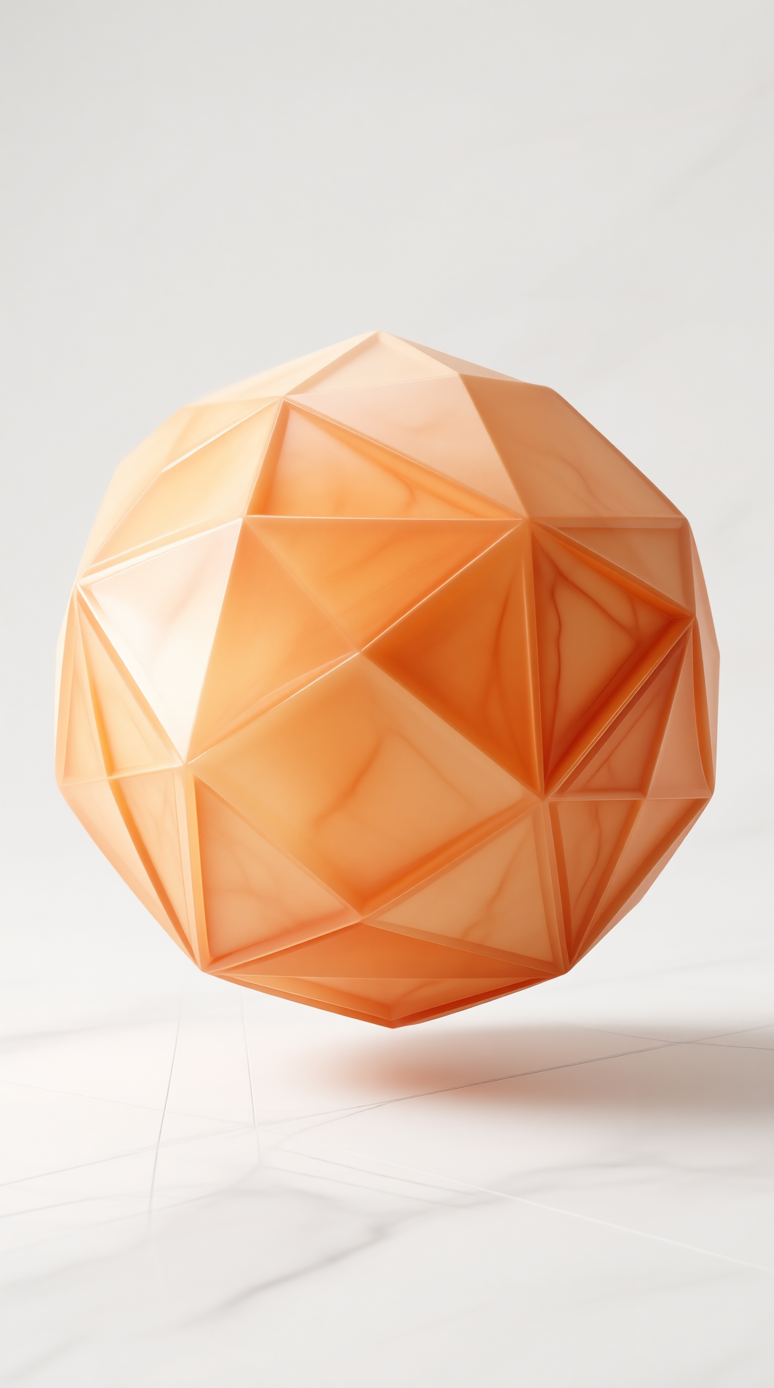 Low Poly Translucent Orange Gem