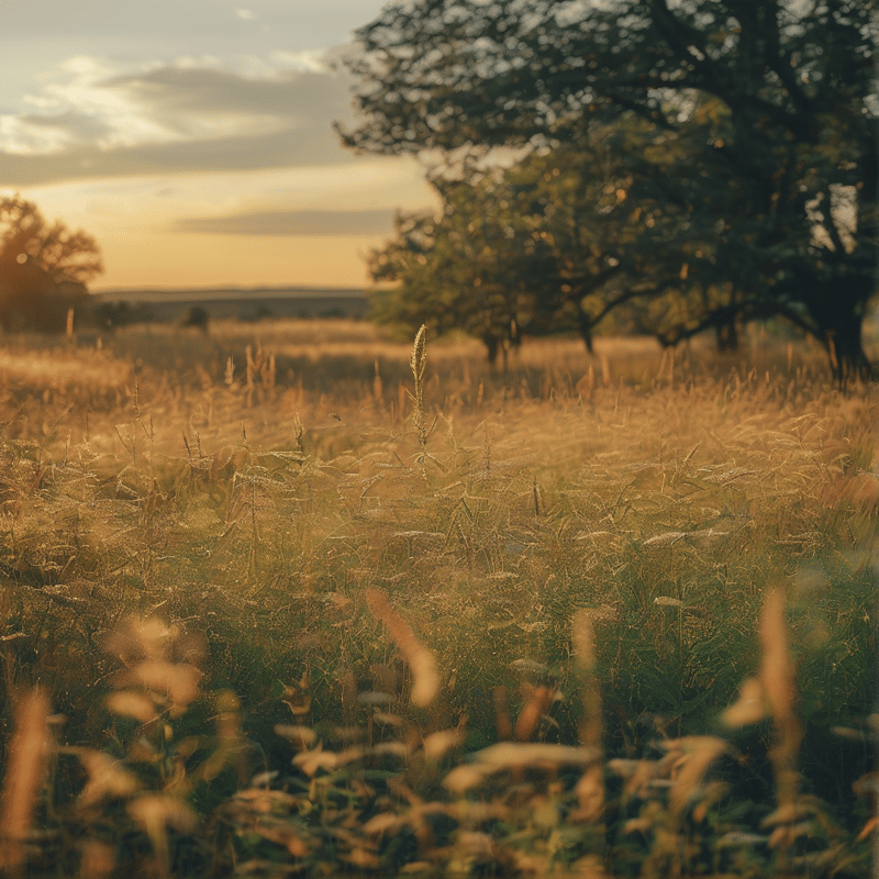 Golden Meadow at Sunset
