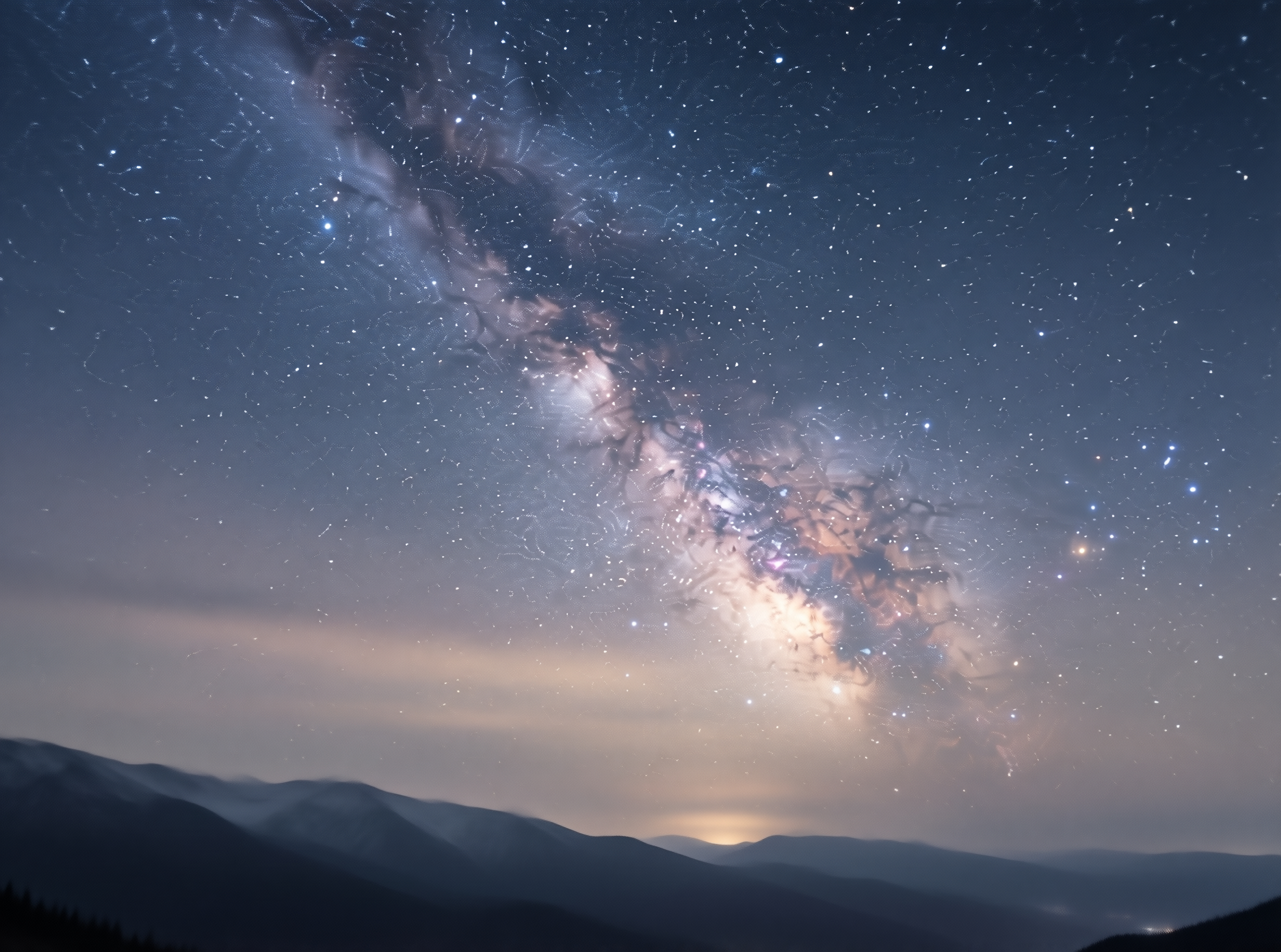 Milky Way Over Mountains