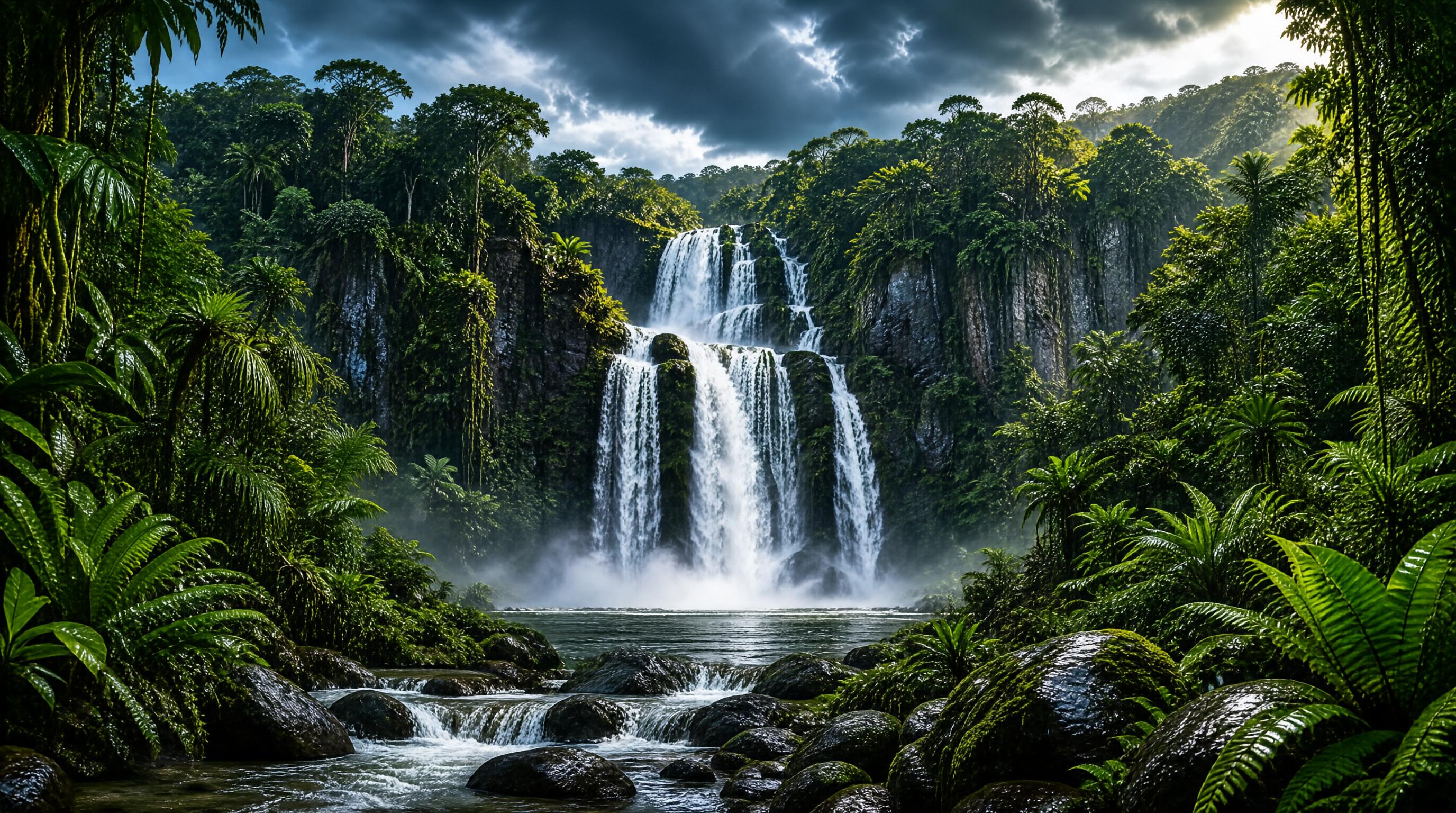 Majestic Jungle Waterfall