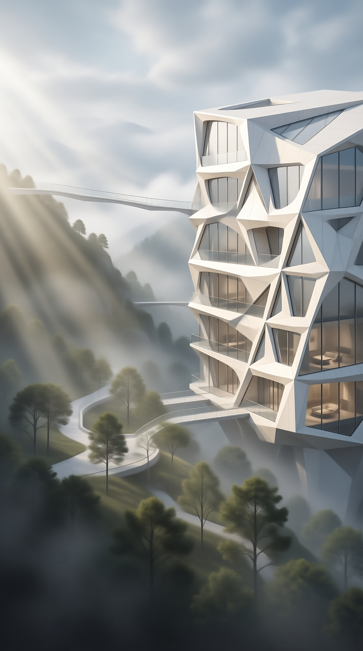 Futuristic Mountain Hotel