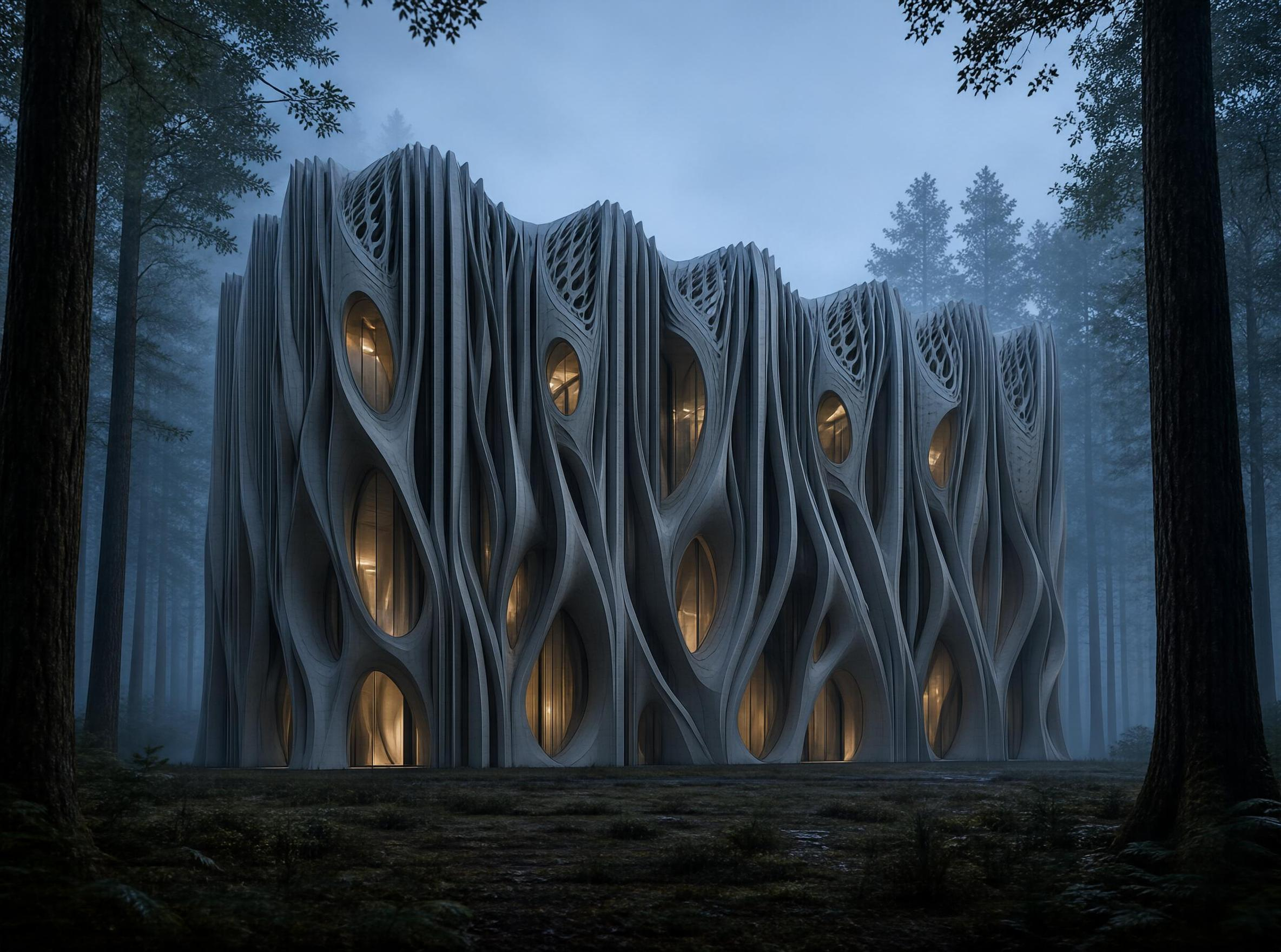 Futuristic Forest Building