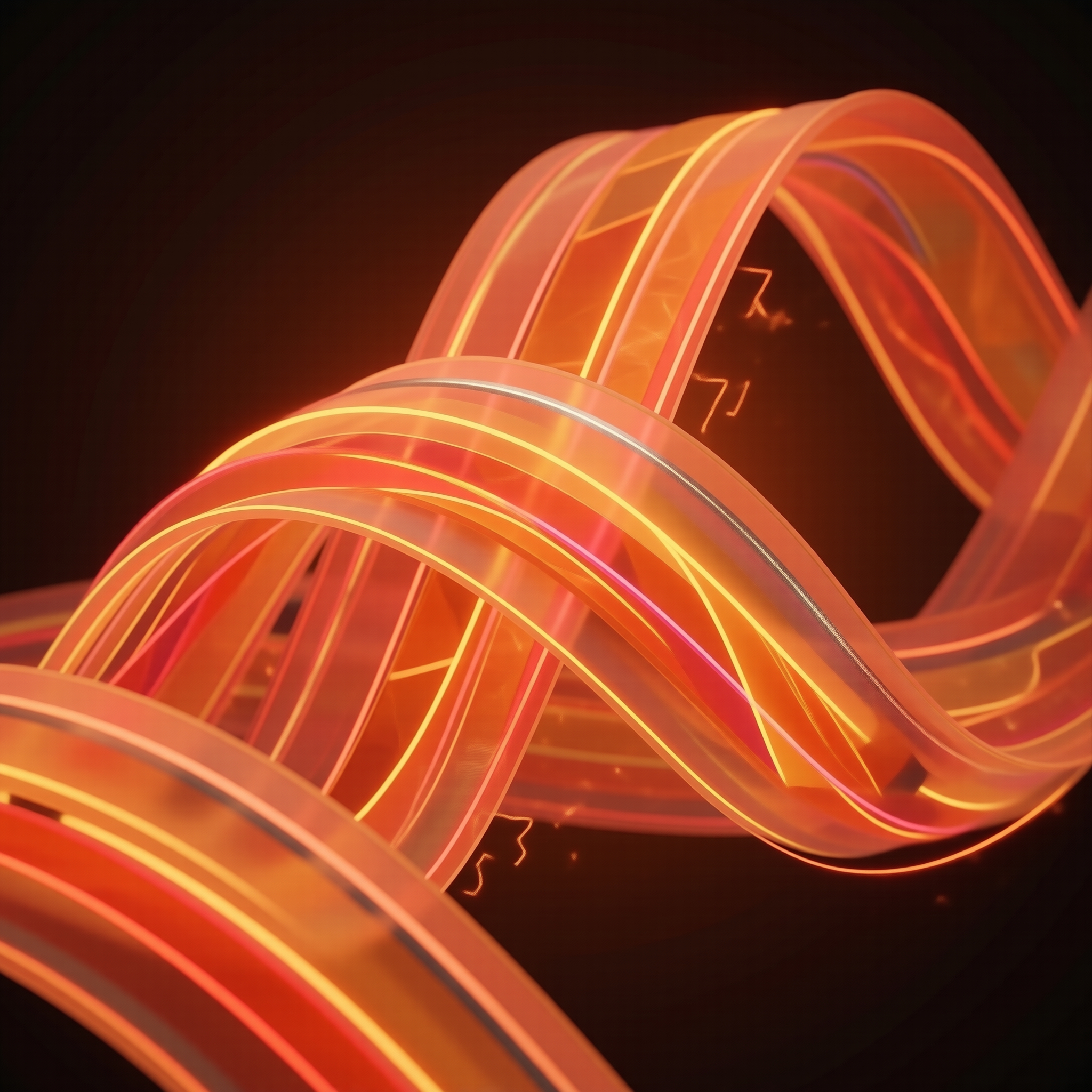 Glowing Orange Abstract Art