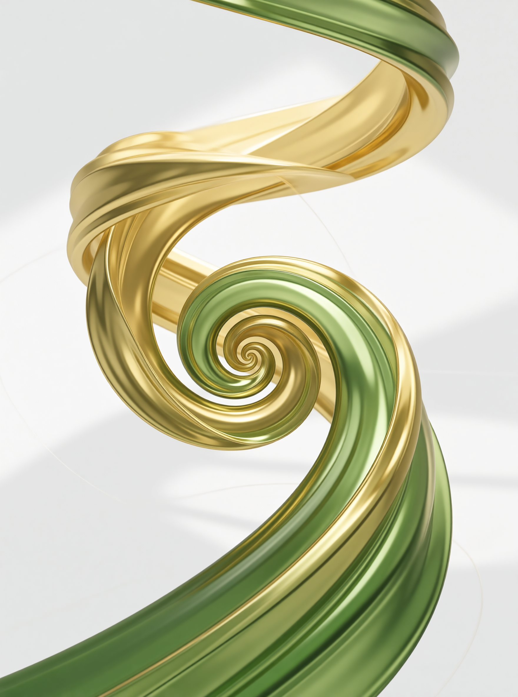 Golden Green Metallic Spiral