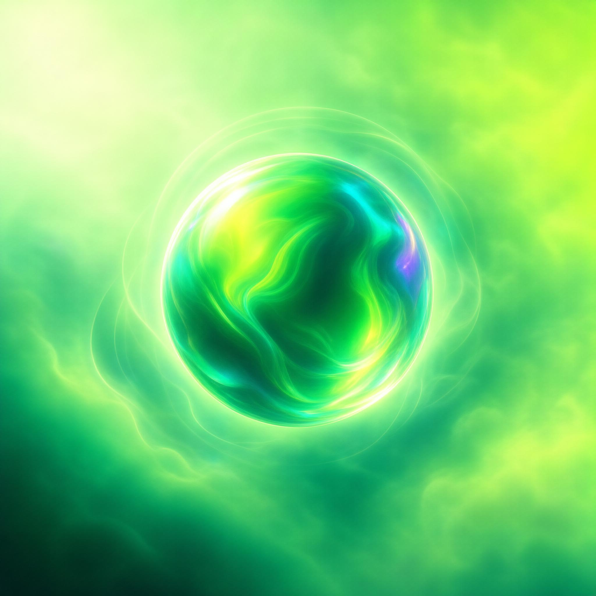 Glowing Green Energy Orb