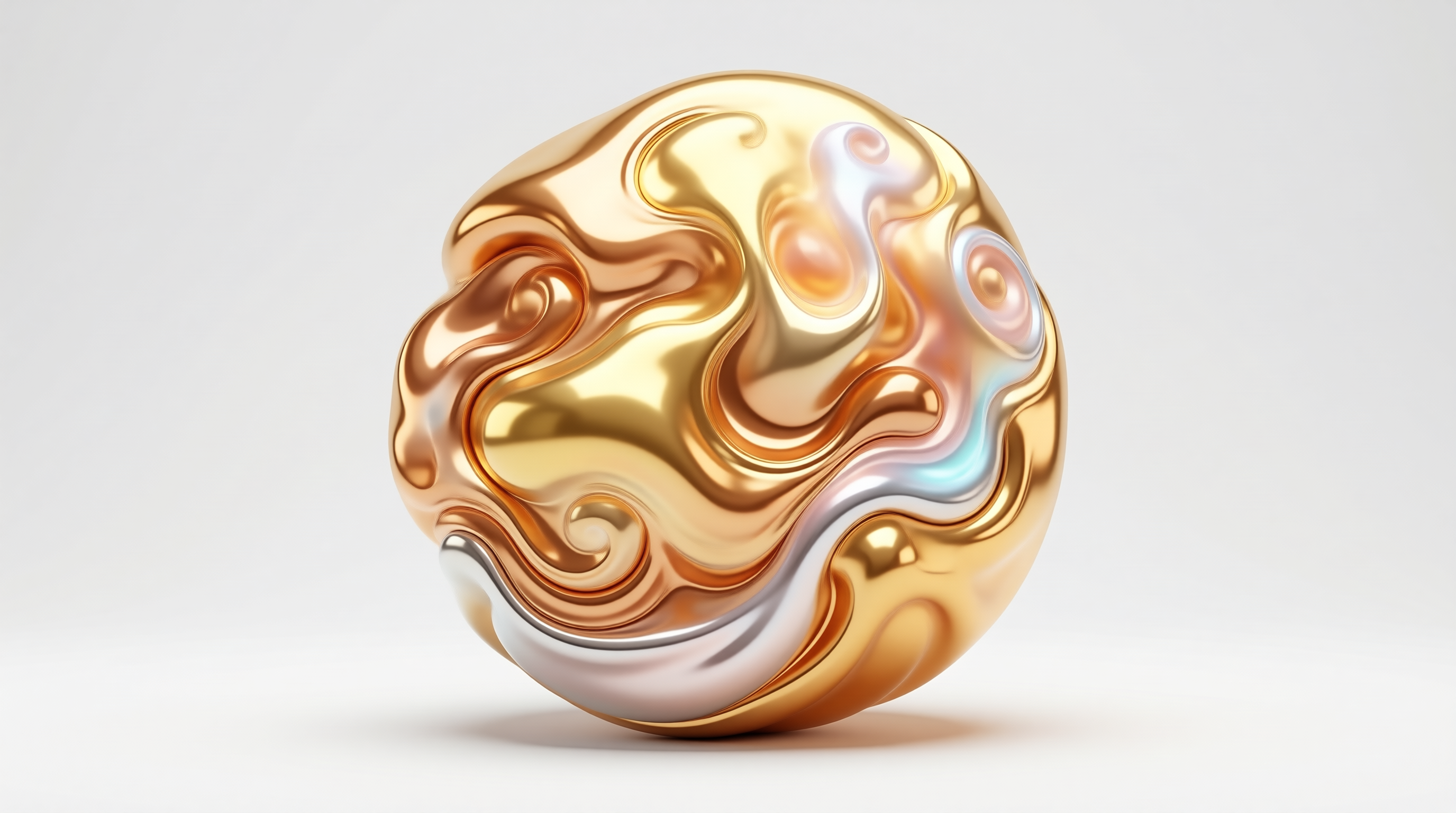 Liquid Gold Swirl Sphere