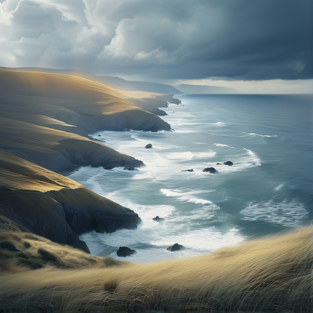 Sunlit Golden Coastline