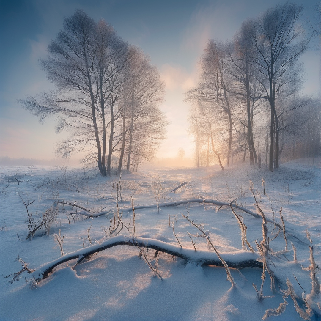 Frozen Forest Sunrise