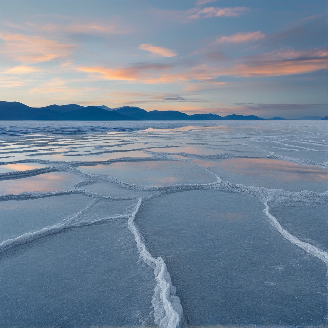 Frozen Lake at Twilight