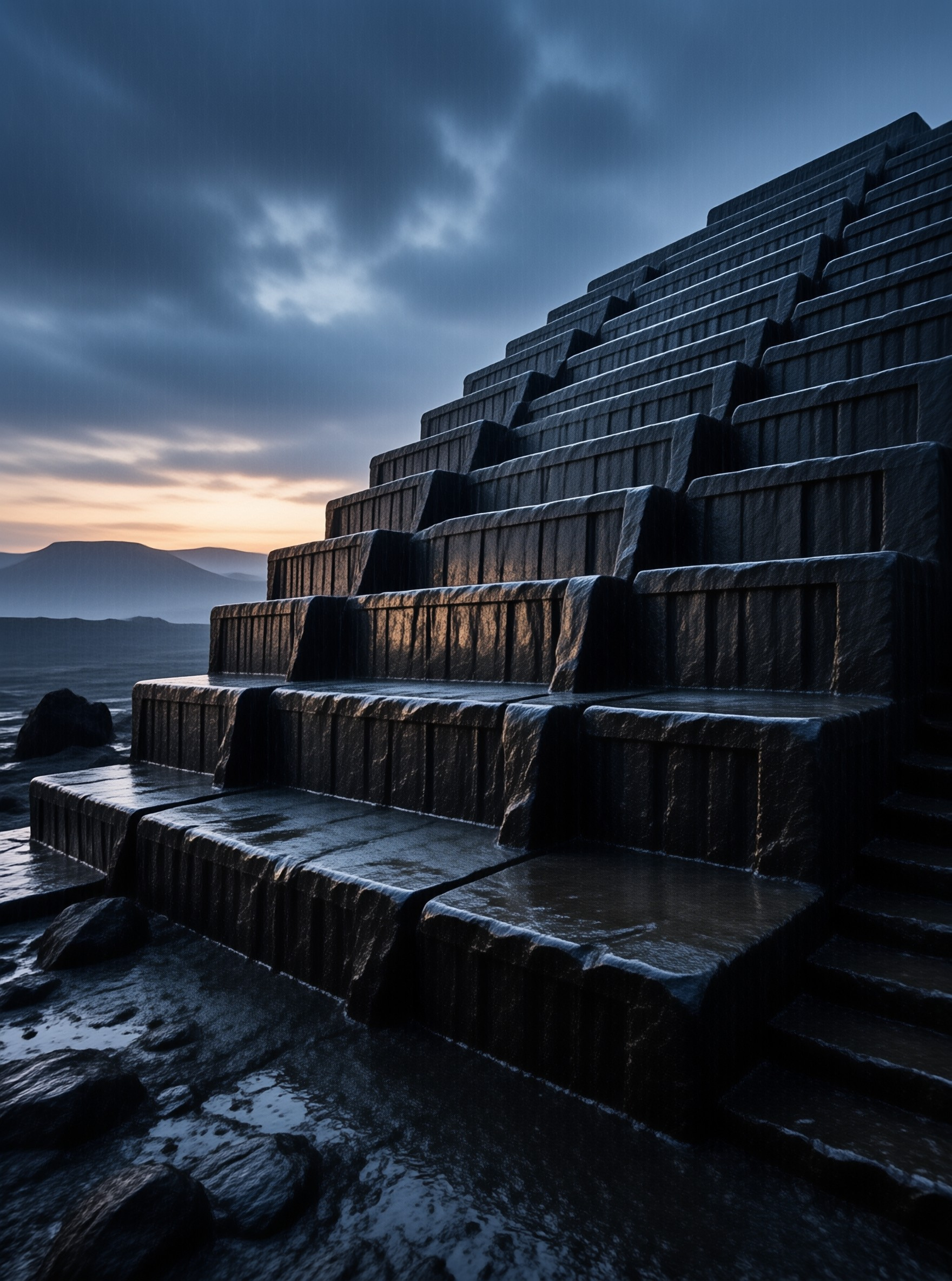 Monolithic Staircase at Dusk