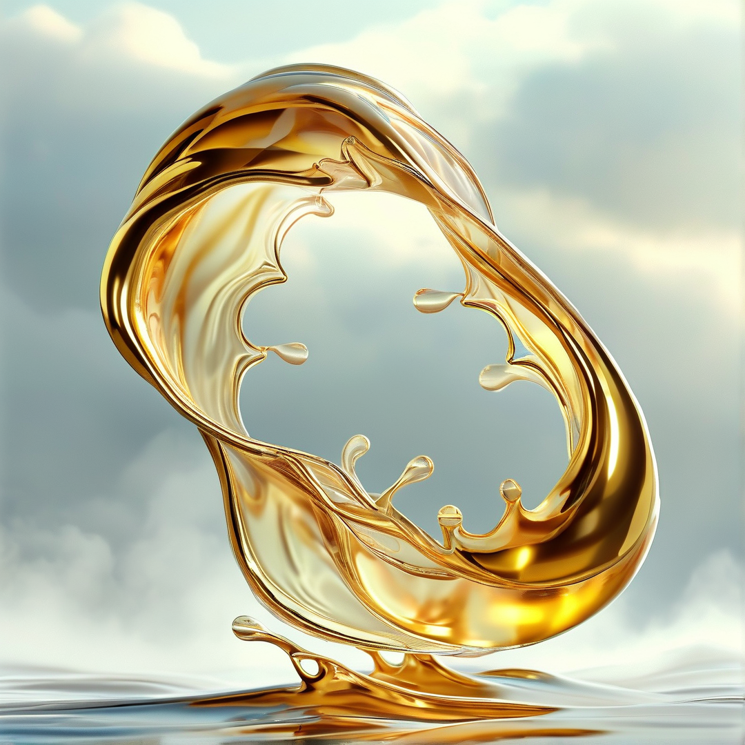 Golden Liquid Ring Splash