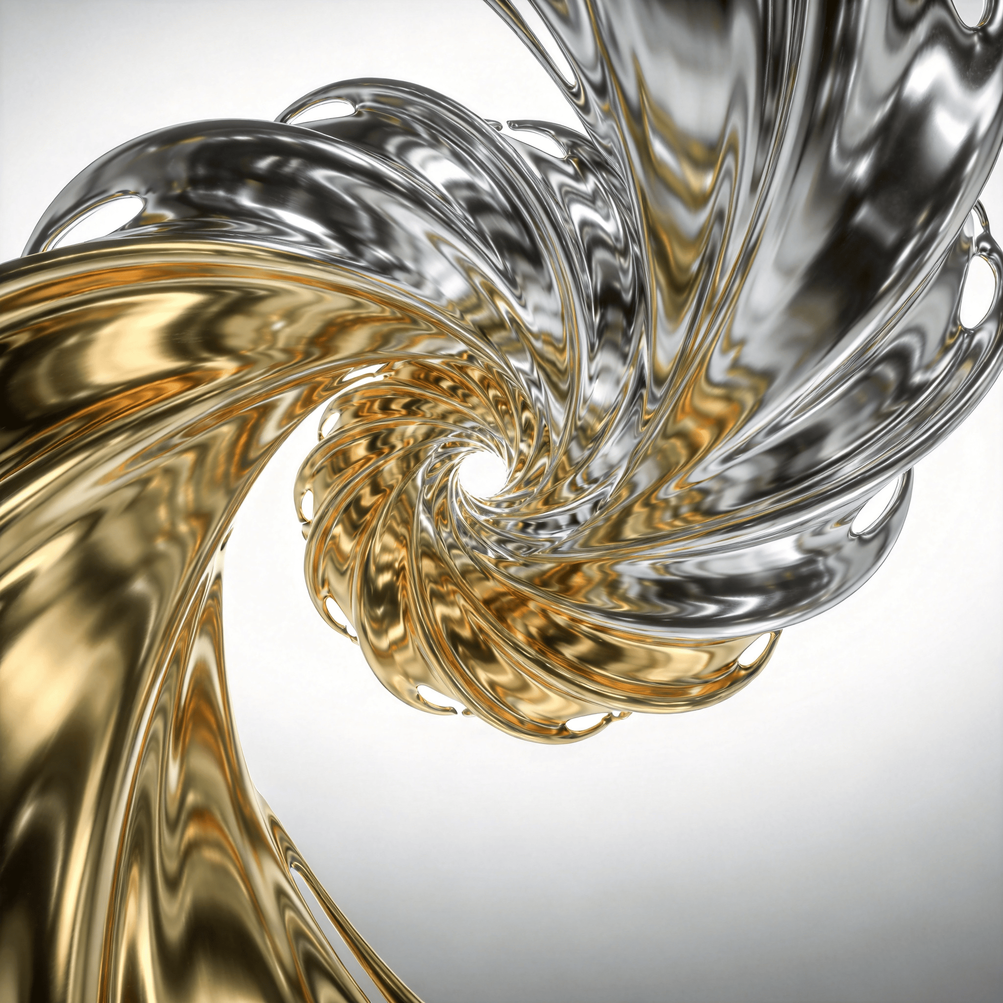 Liquid gold Spiral — Abstract Study
