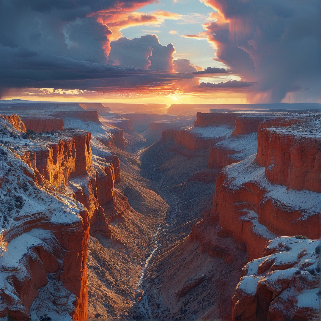 Snowy Canyon Sunset