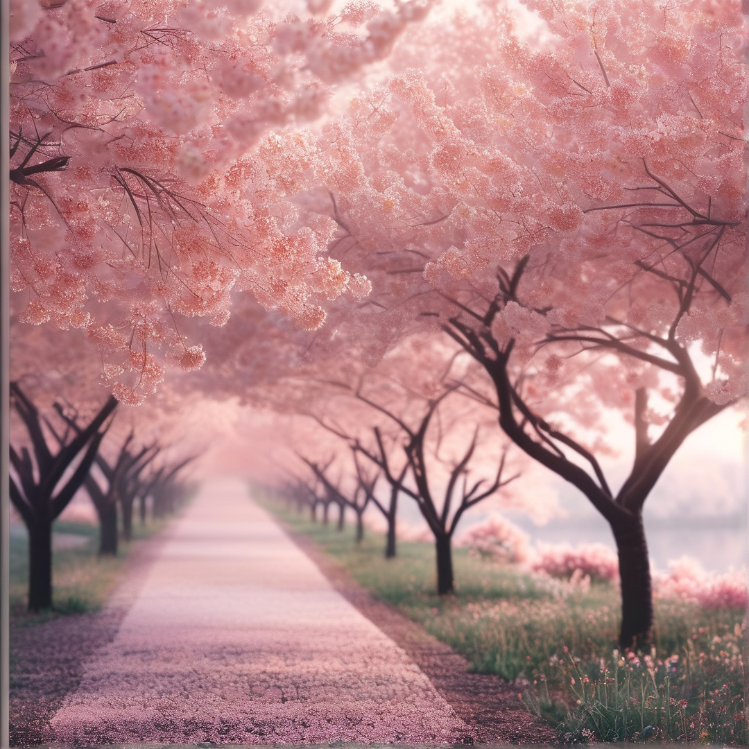 Cherry Blossom Path Landscape