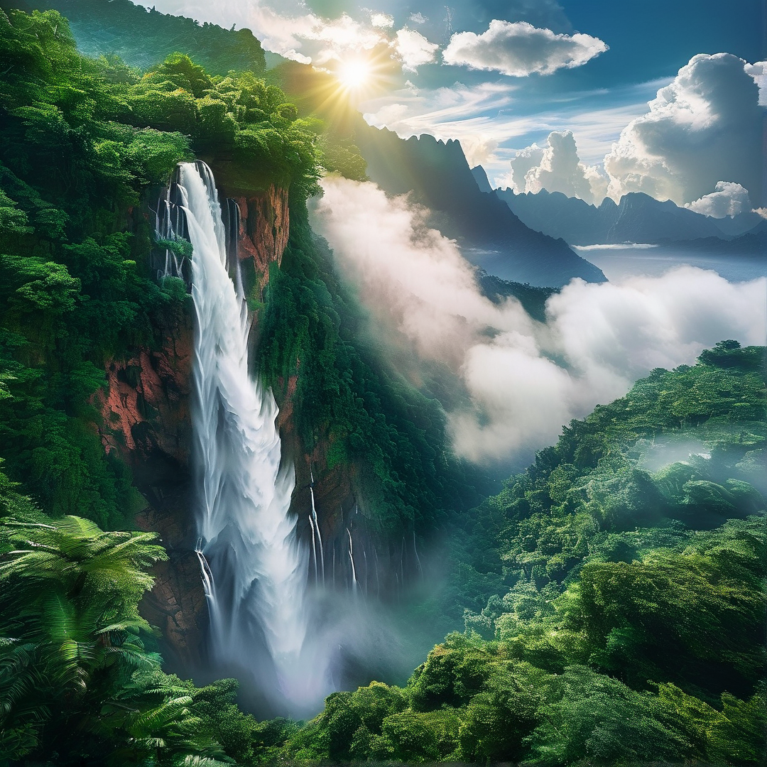 Majestic Waterfall Landscape