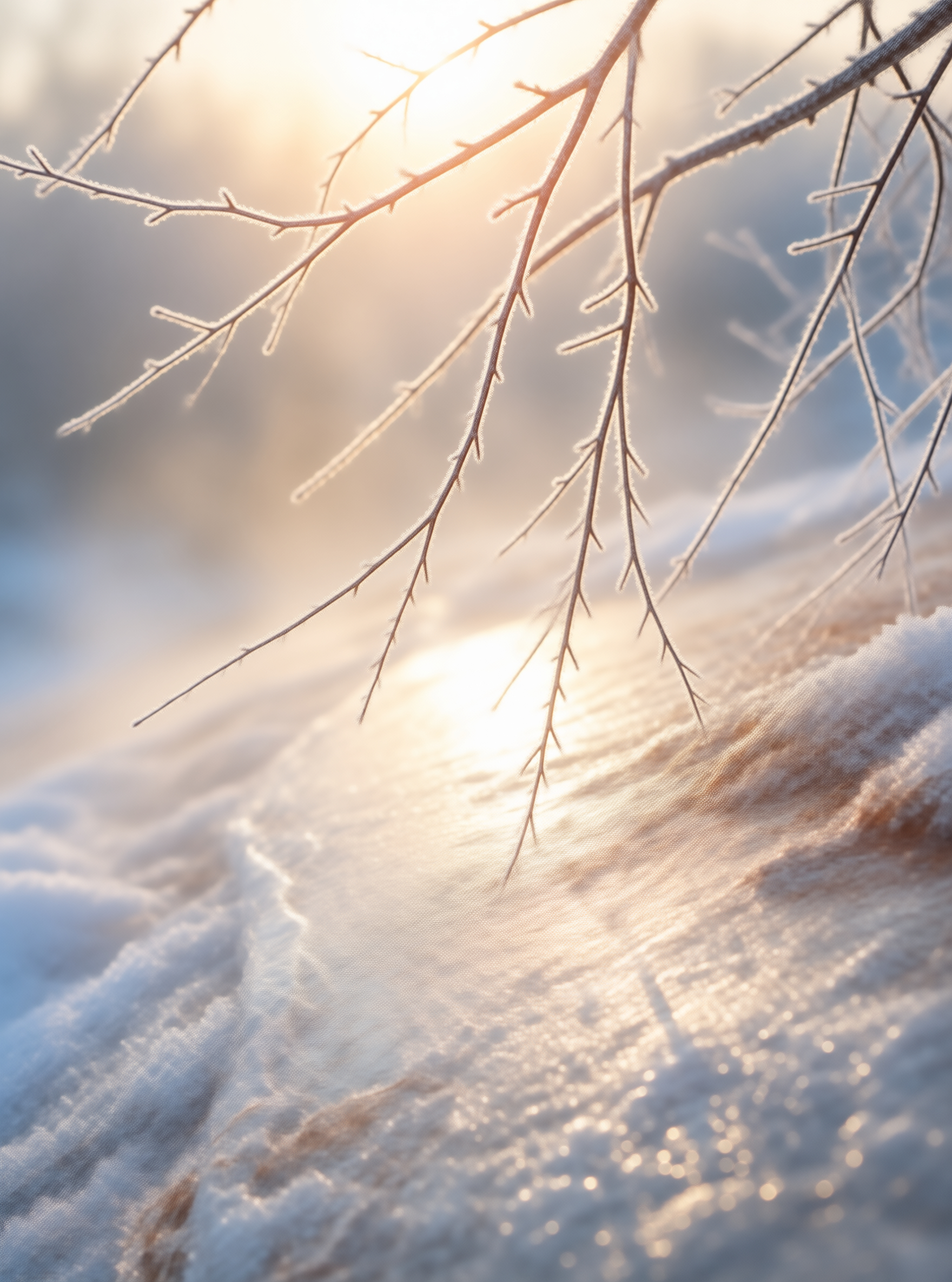 Frosty Branches at Sunrise