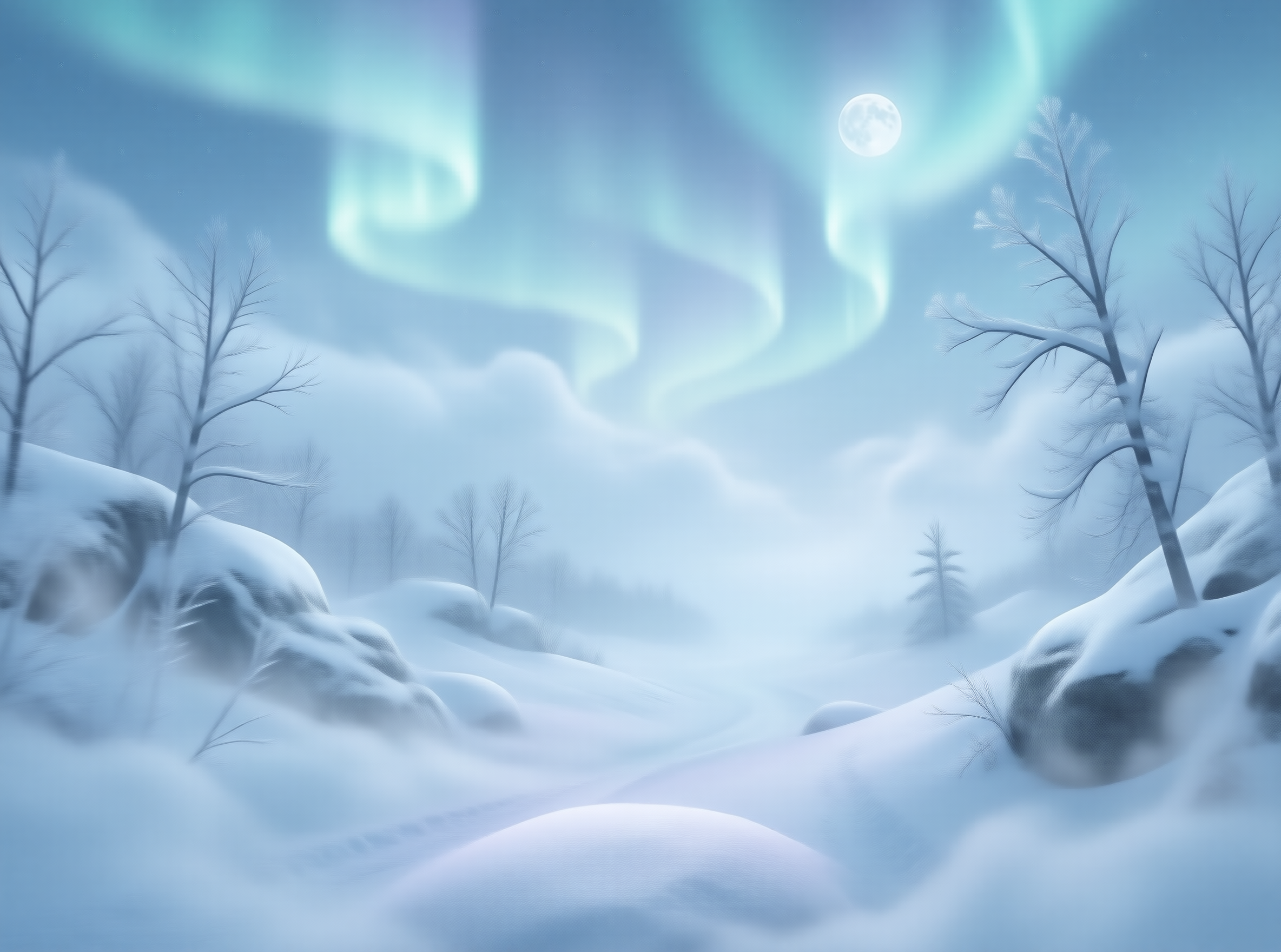 Aurora Over a Snowy Landscape