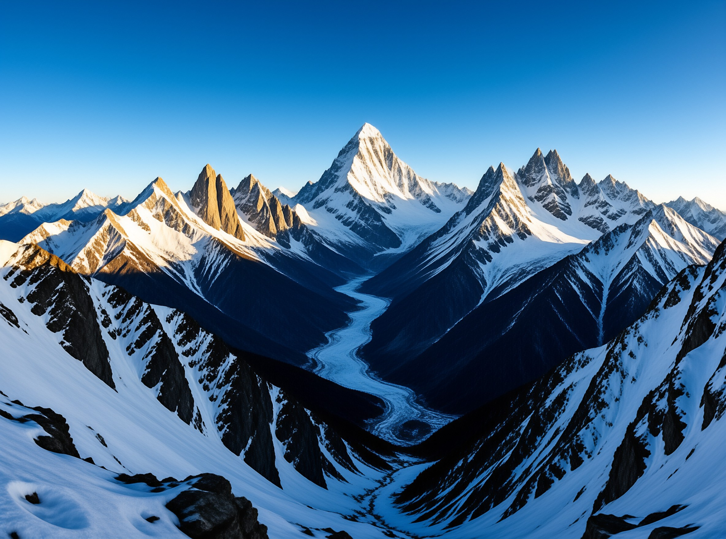 Alpine Glacier Valley Sunrise