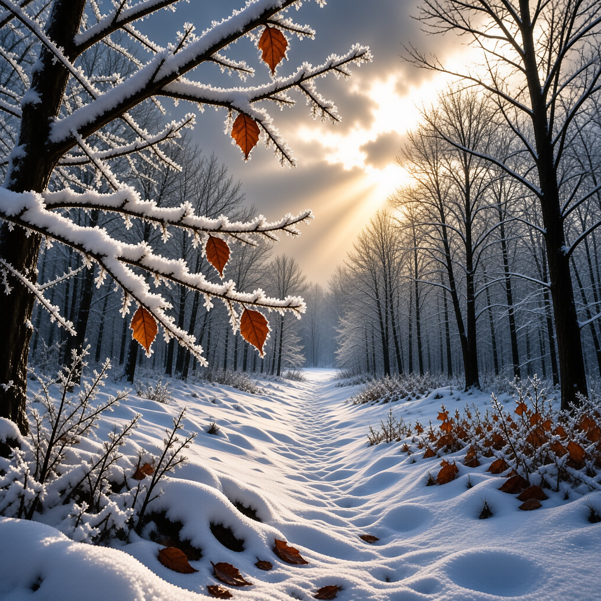 Winter Sunlit Path