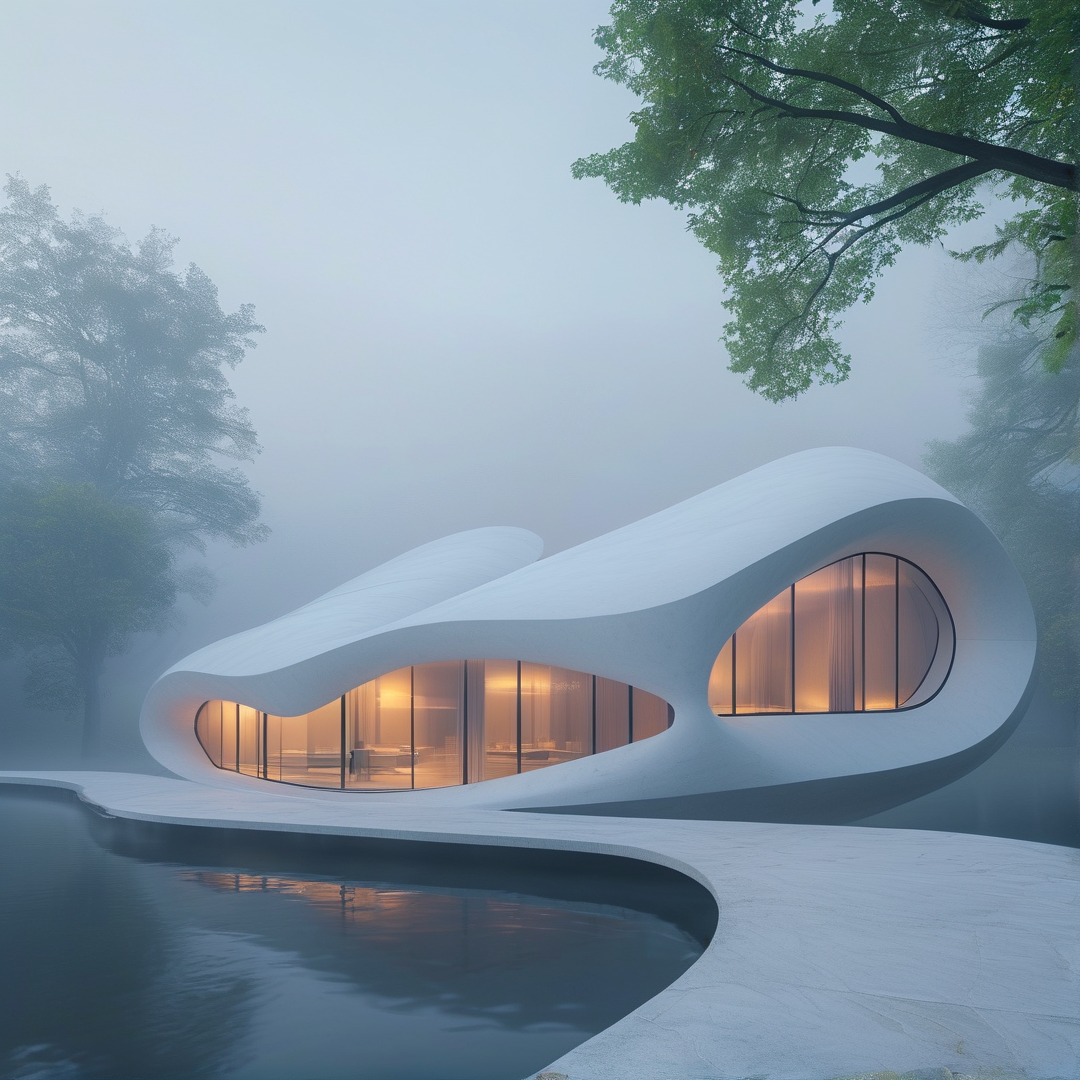 Futuristic Misty Pavilion