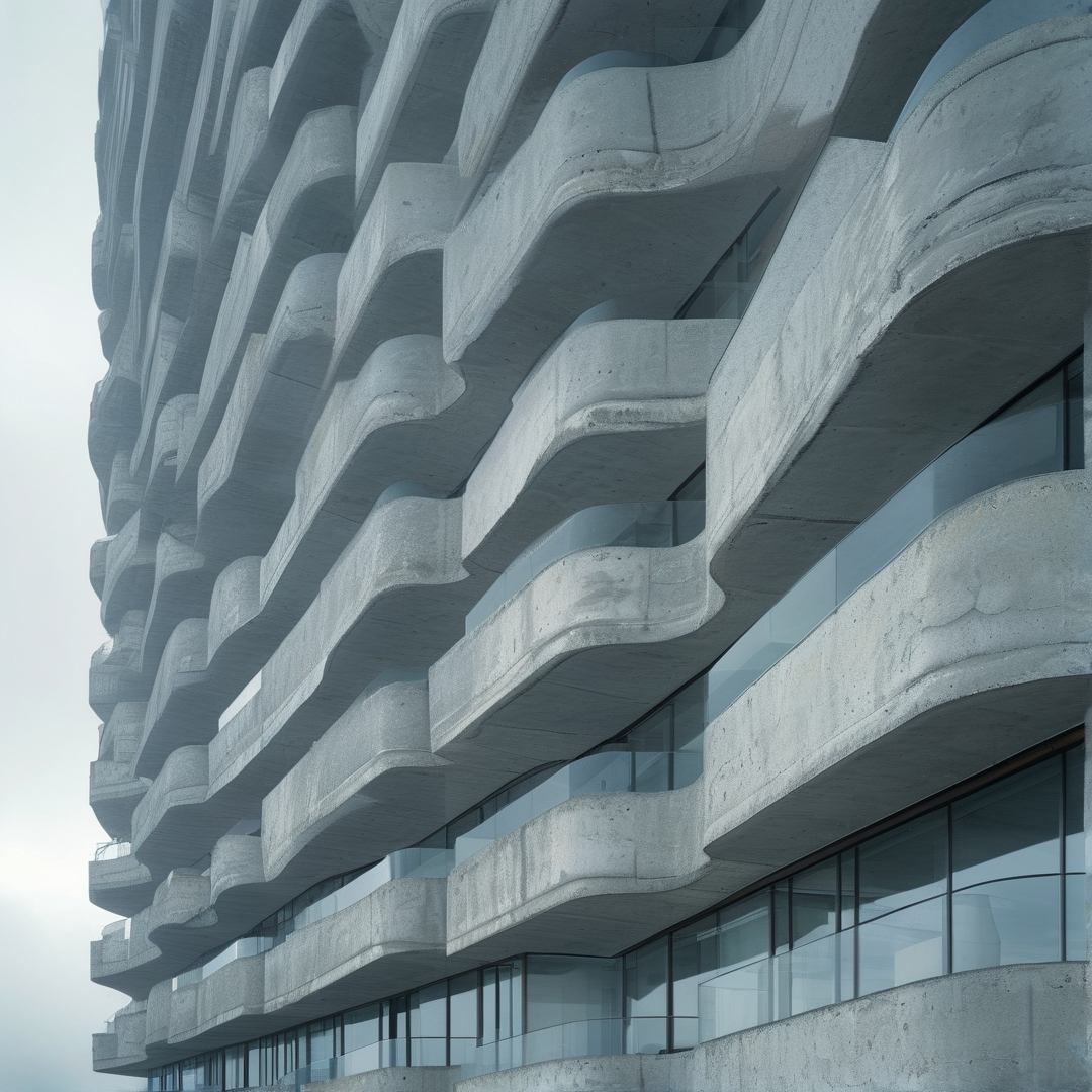 Wavy Concrete Building Facade
