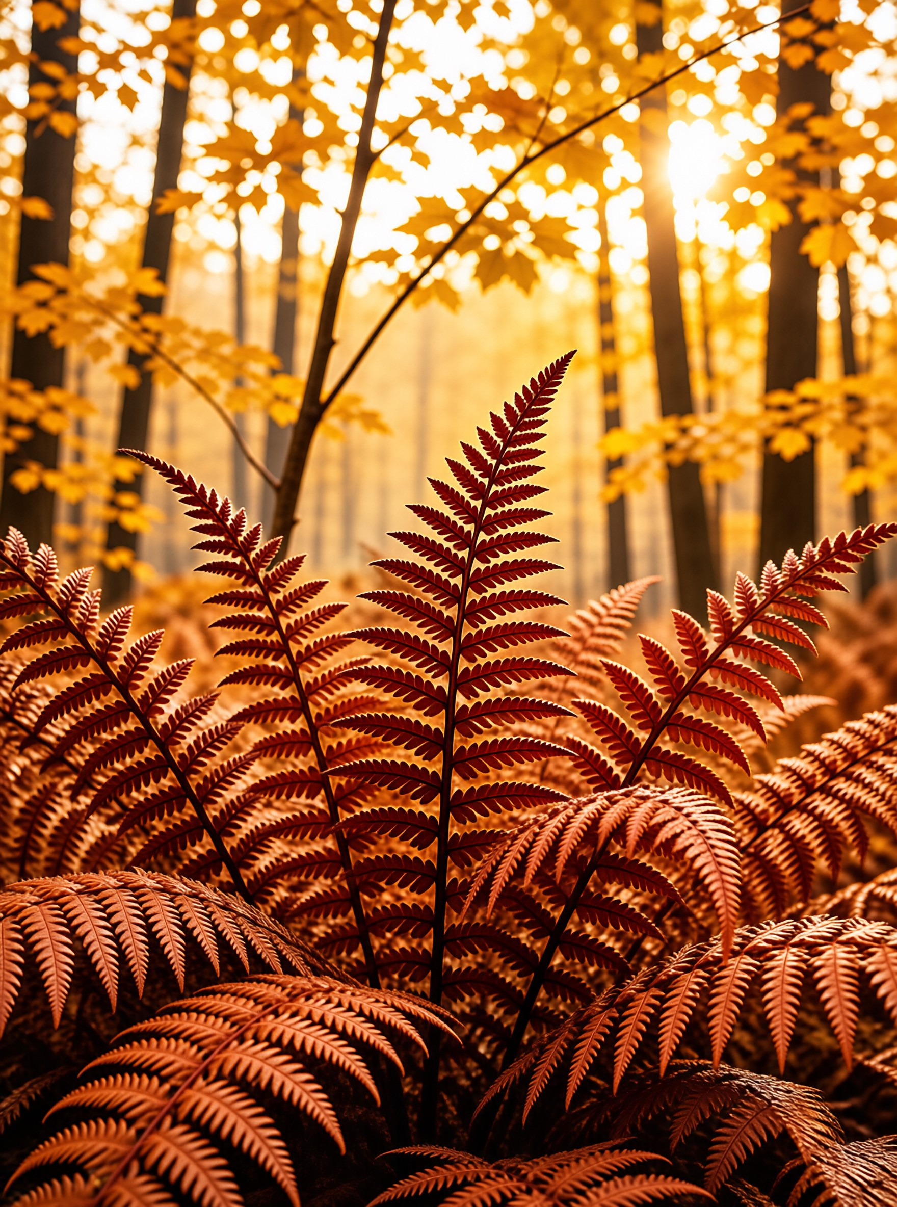 Golden Ferns in Autumn