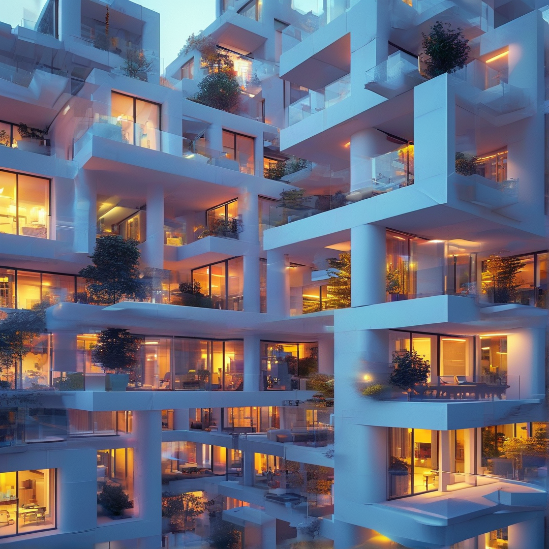 Futuristic Stacked Luxury Homes