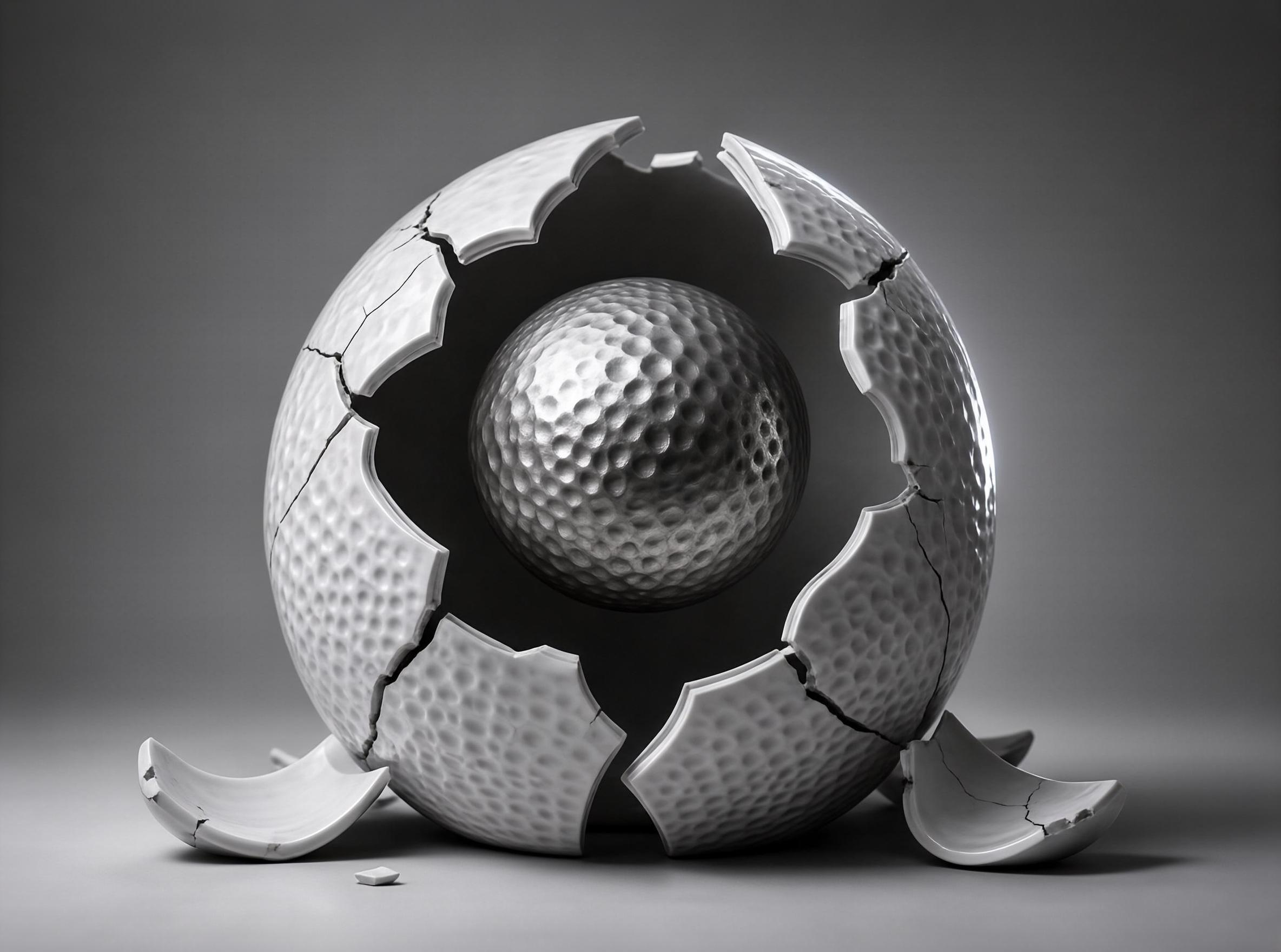 Cracked Golf Ball Shell