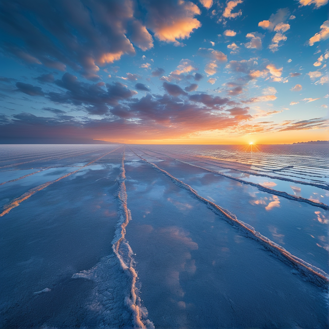 Salt Flat at Sunset