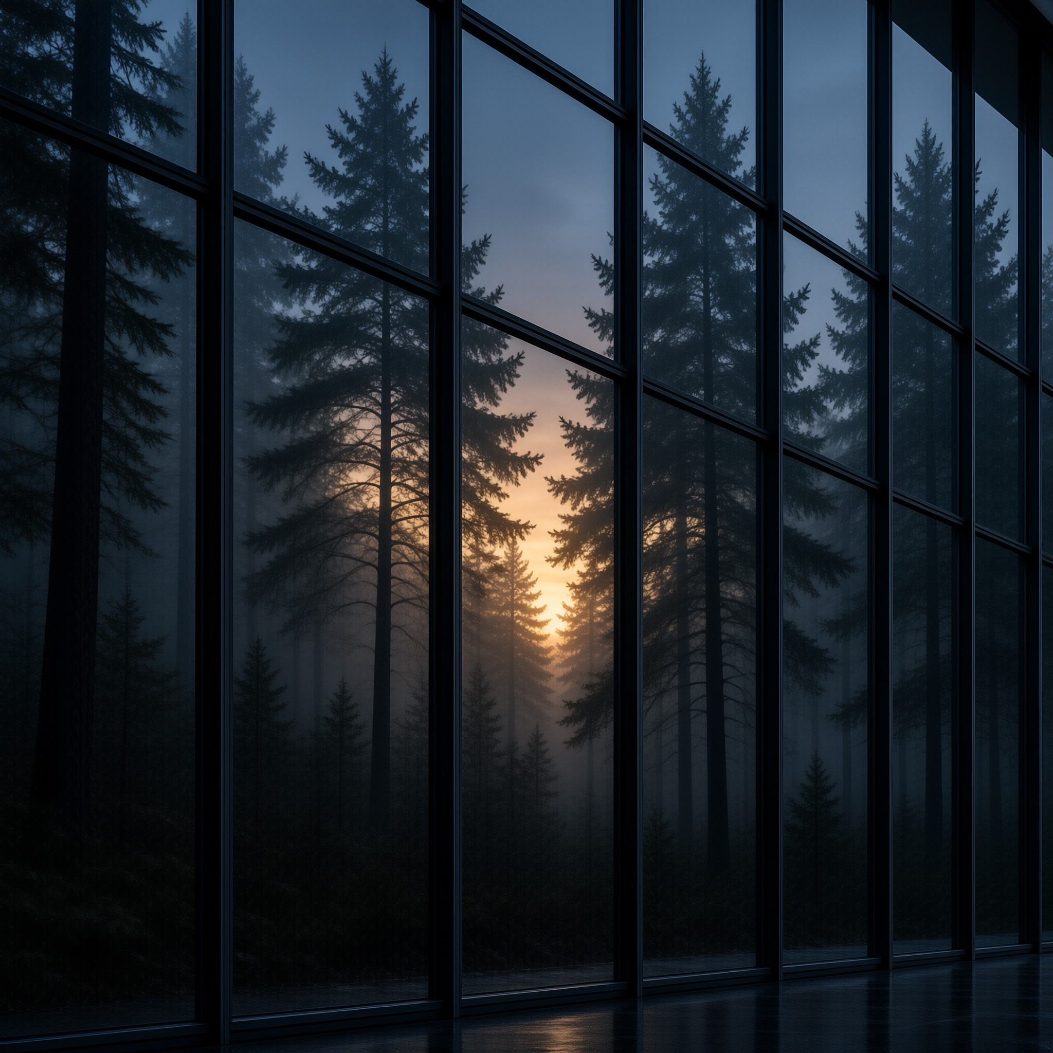 Forest View Through Windows