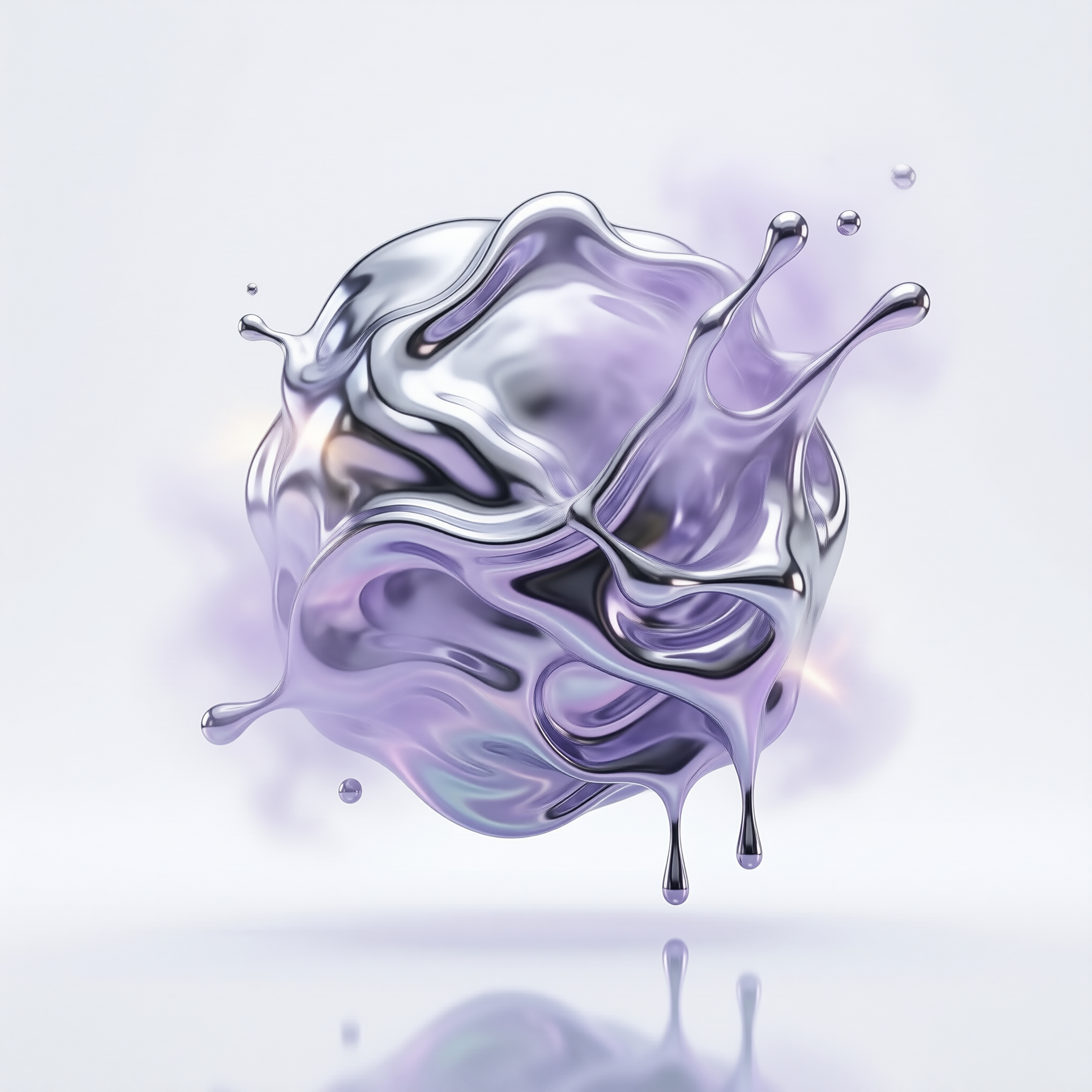 Metallic Purple Liquid Shape