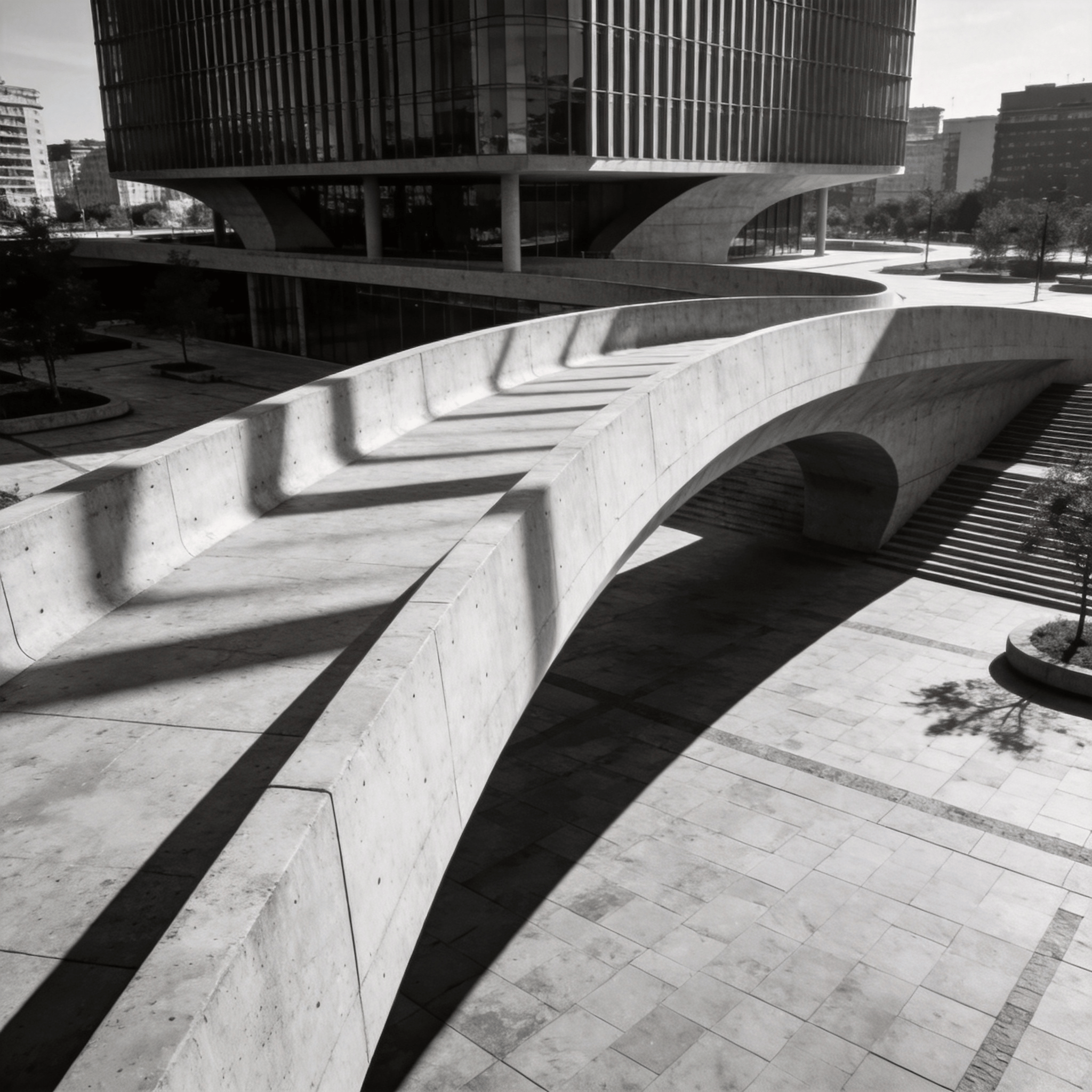 Bridge in Urban plaza