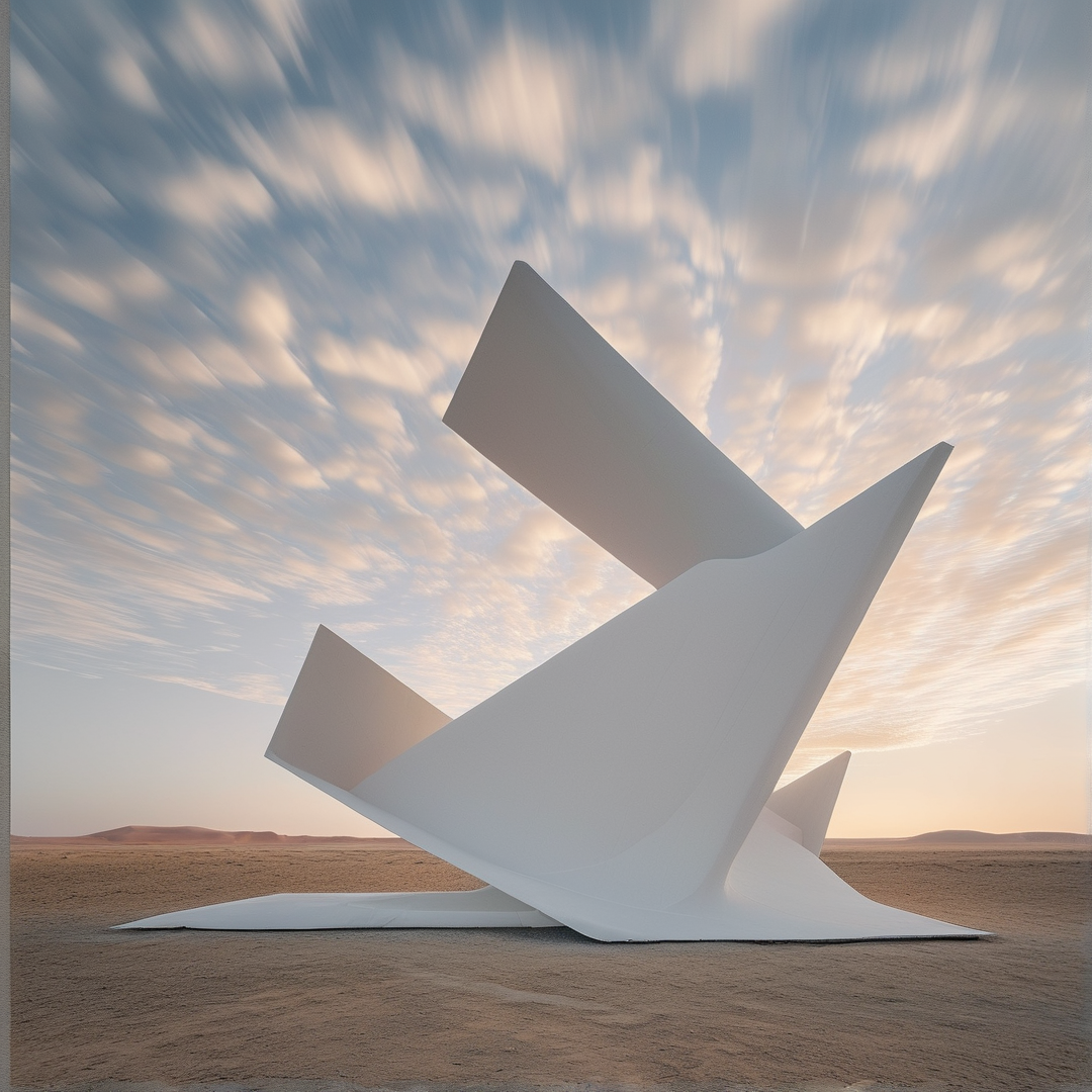 White Sculpture in Desert