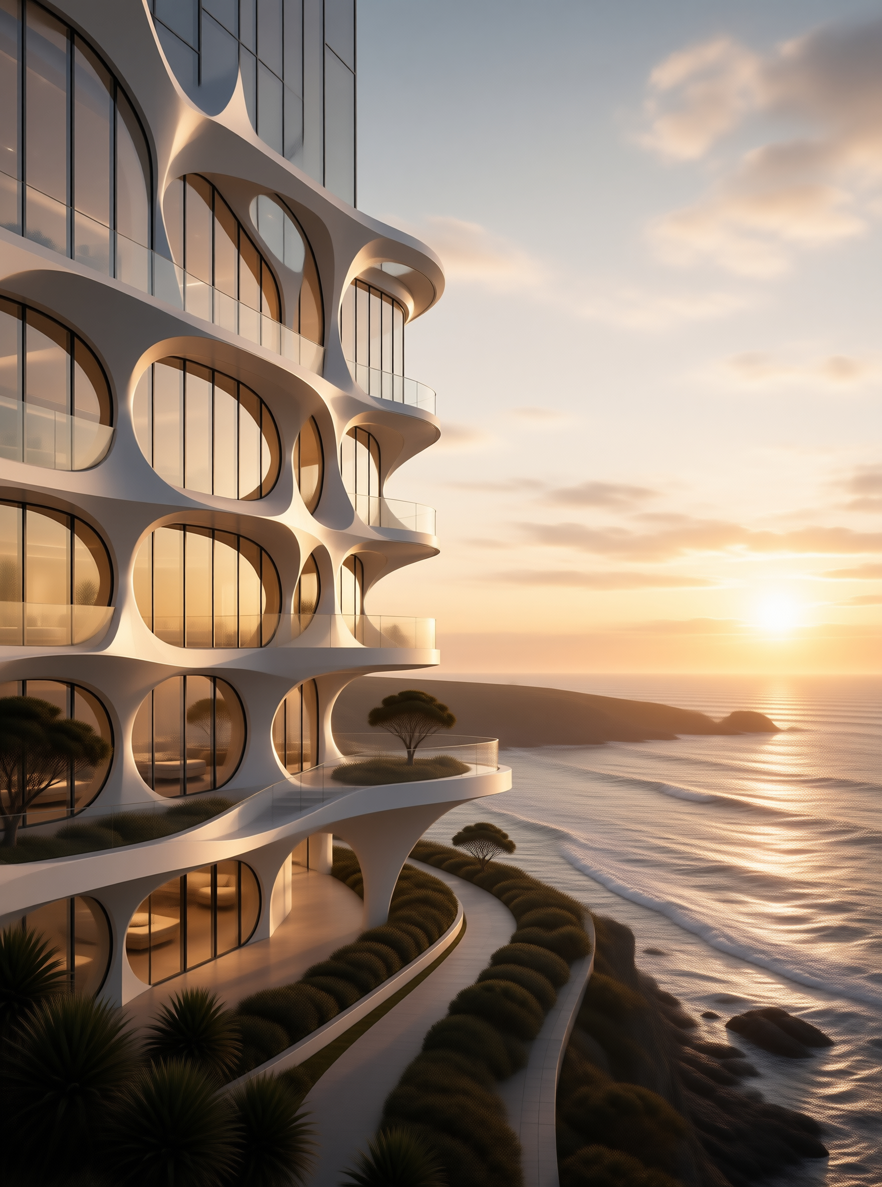 Futuristic Oceanfront Building