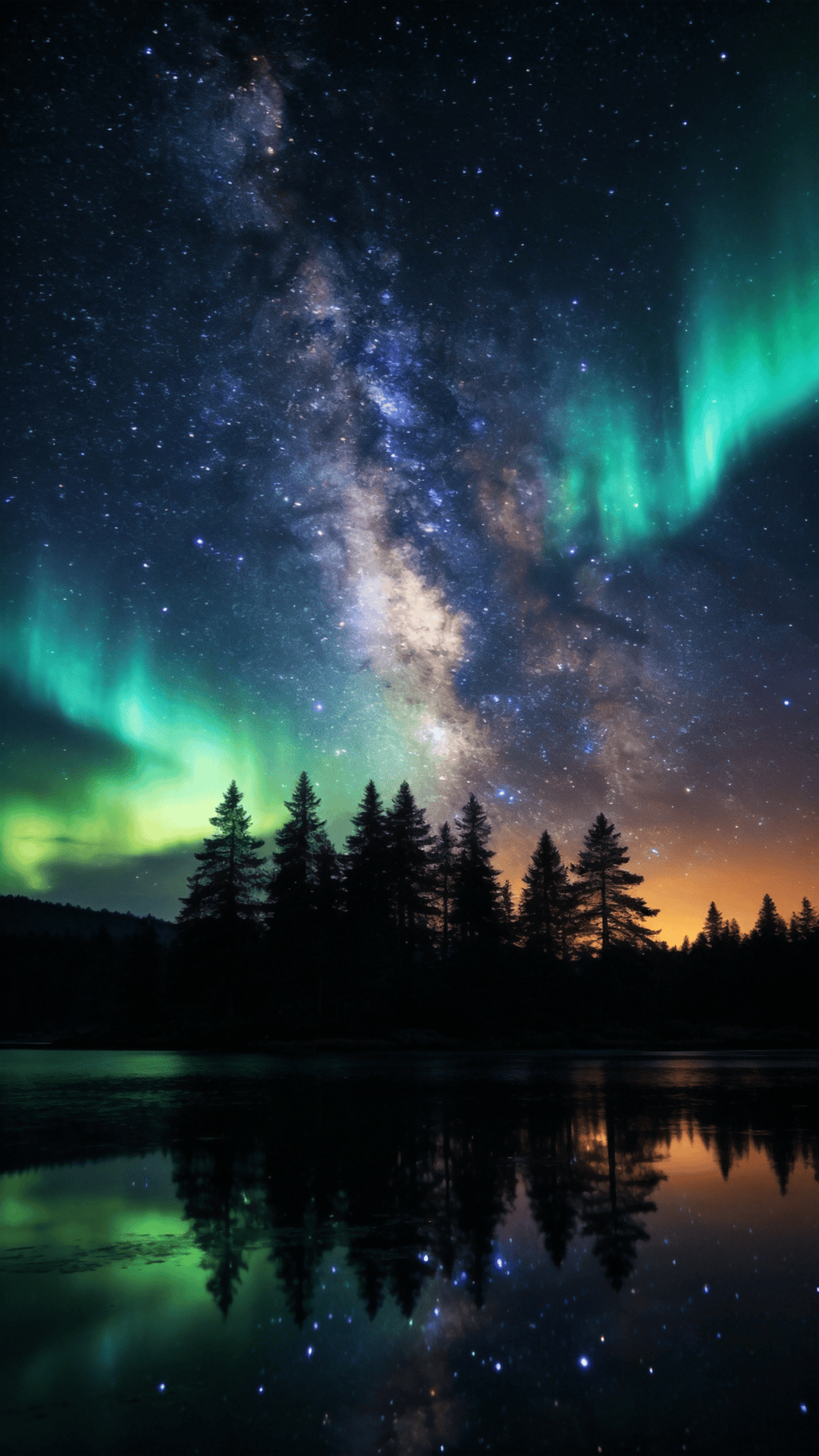 Northern Lights Above the Forest