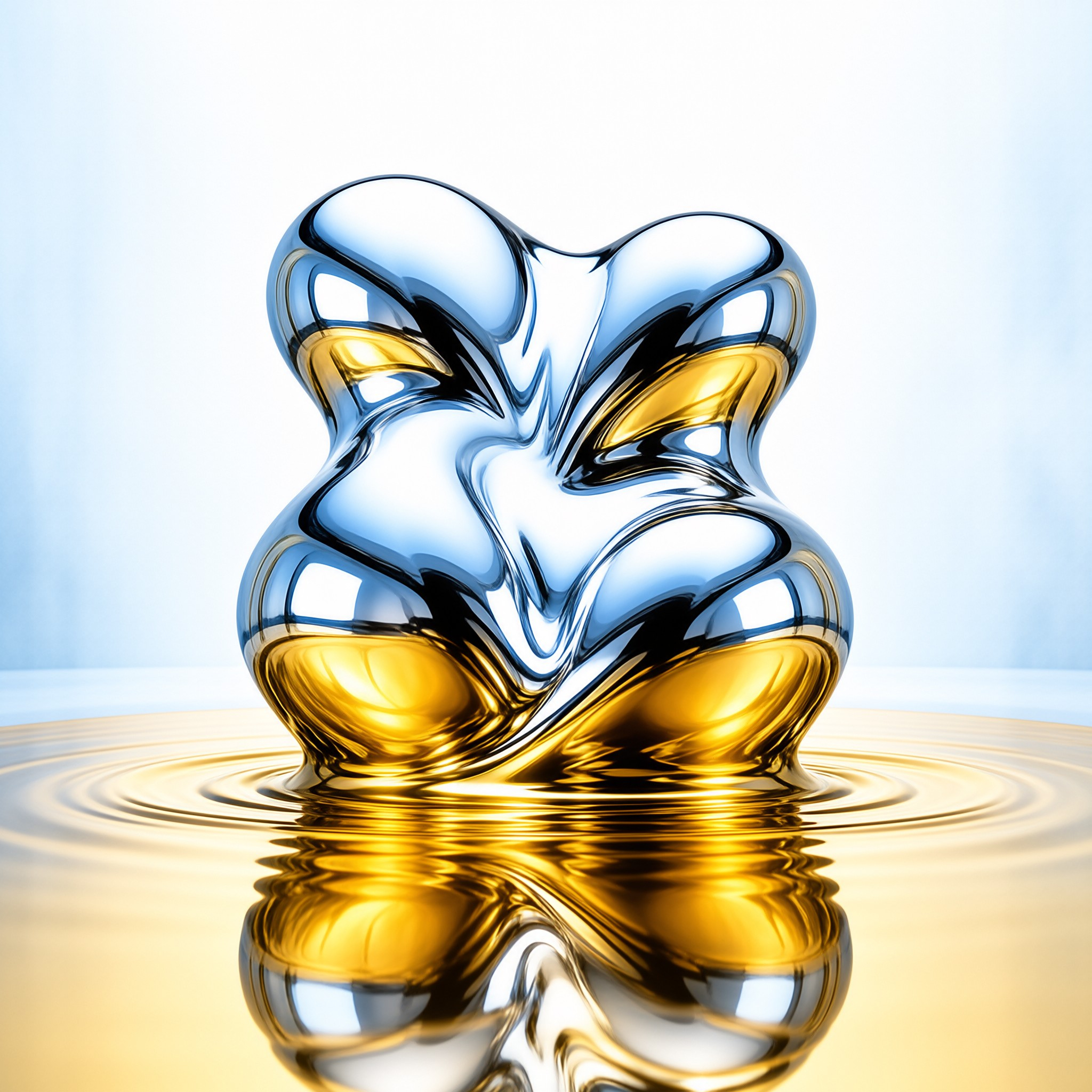 Abstract Blue and Gold Liquid