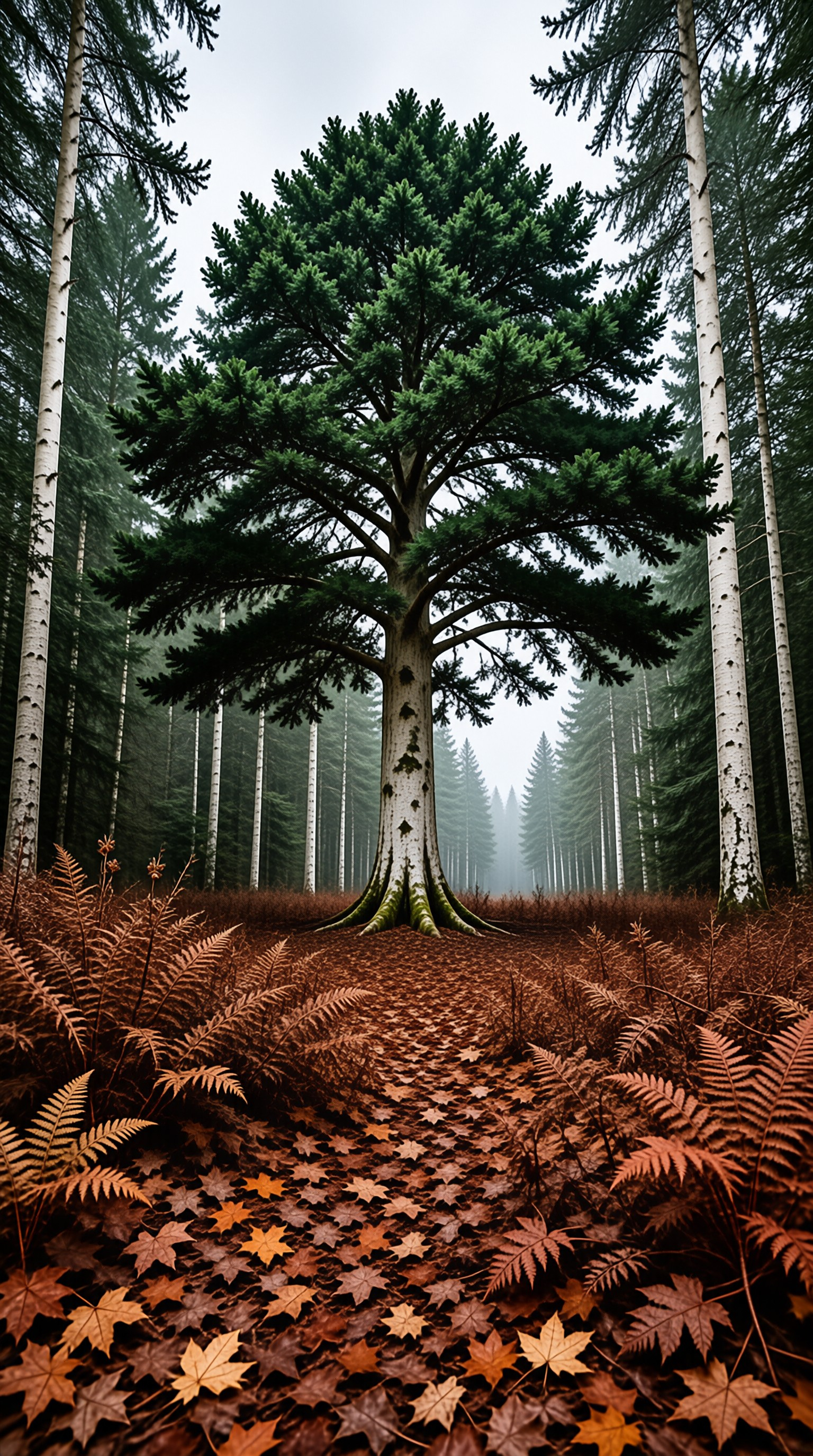 Misty Autumn Forest