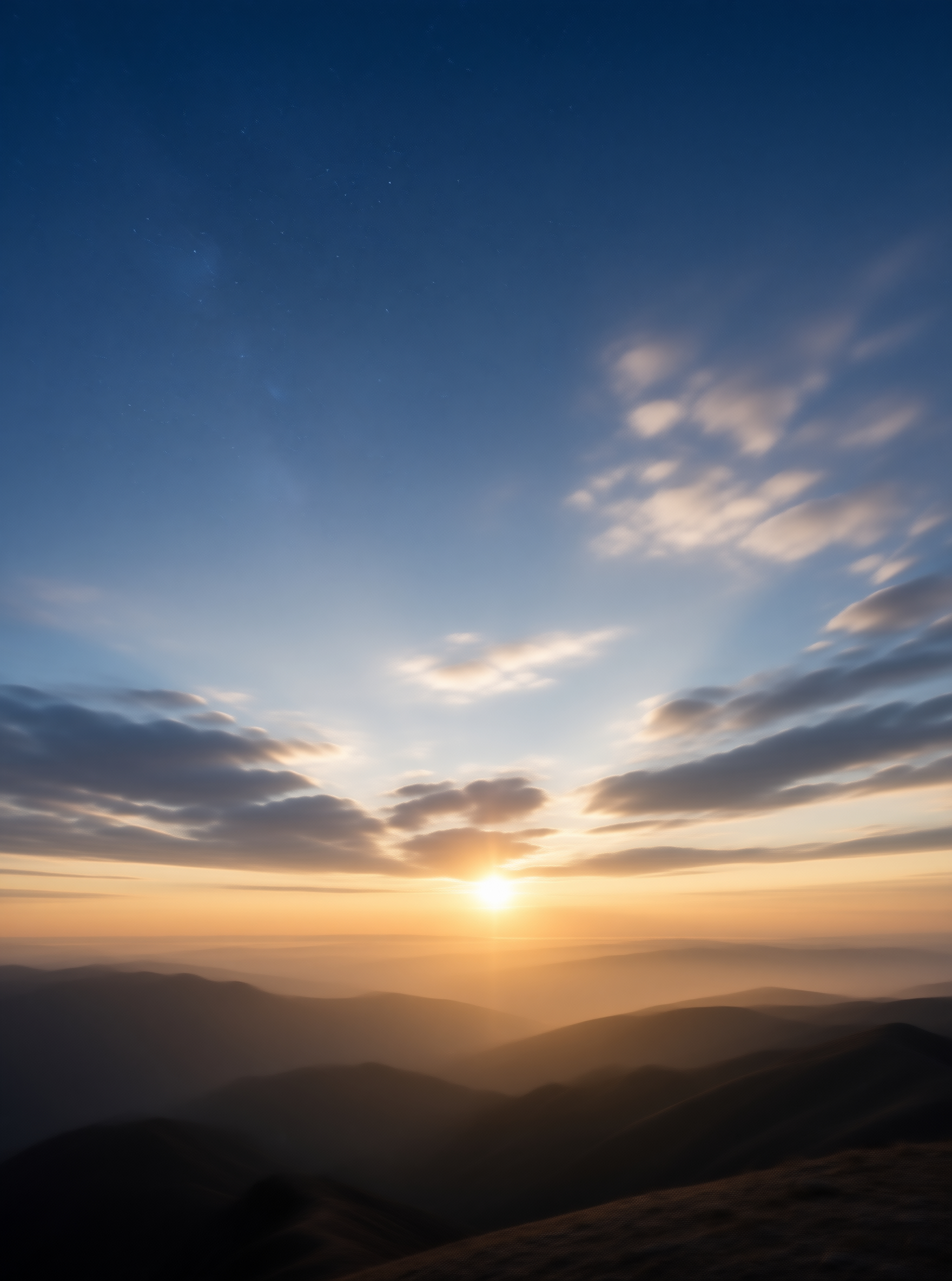 Sunrise Over Mountain Ranges