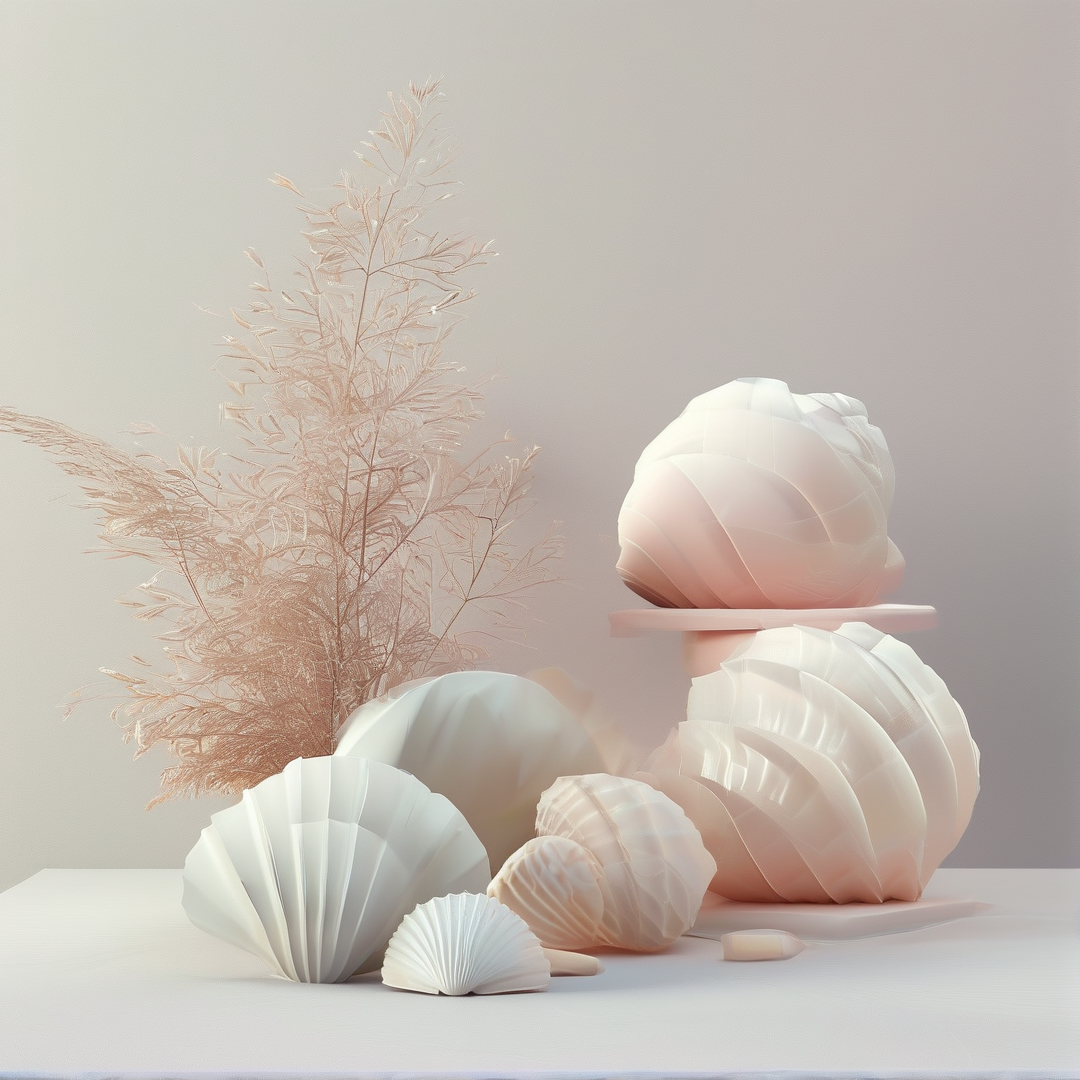Minimalist Seashells and Dried Plants