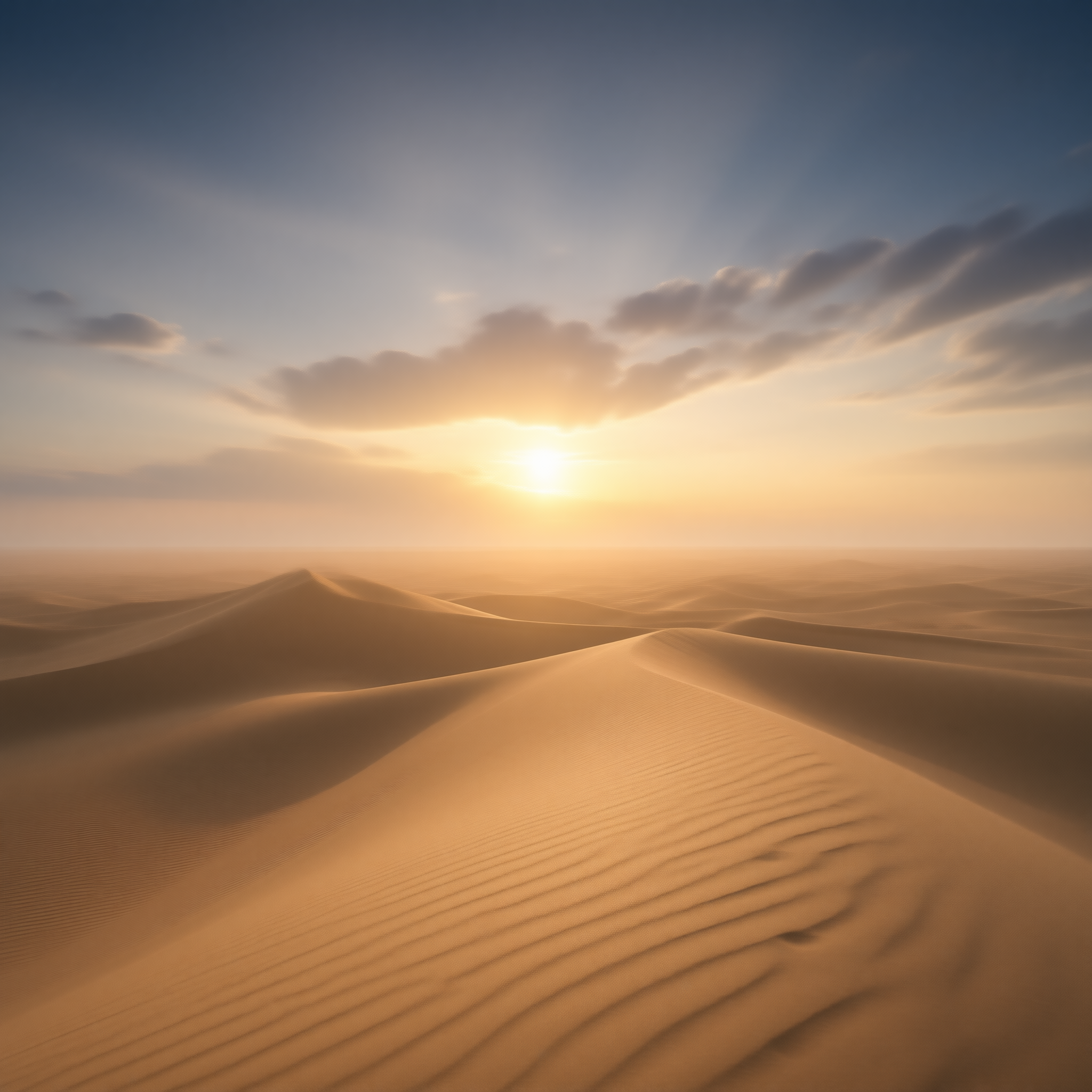 Sunset Over Desert Dunes