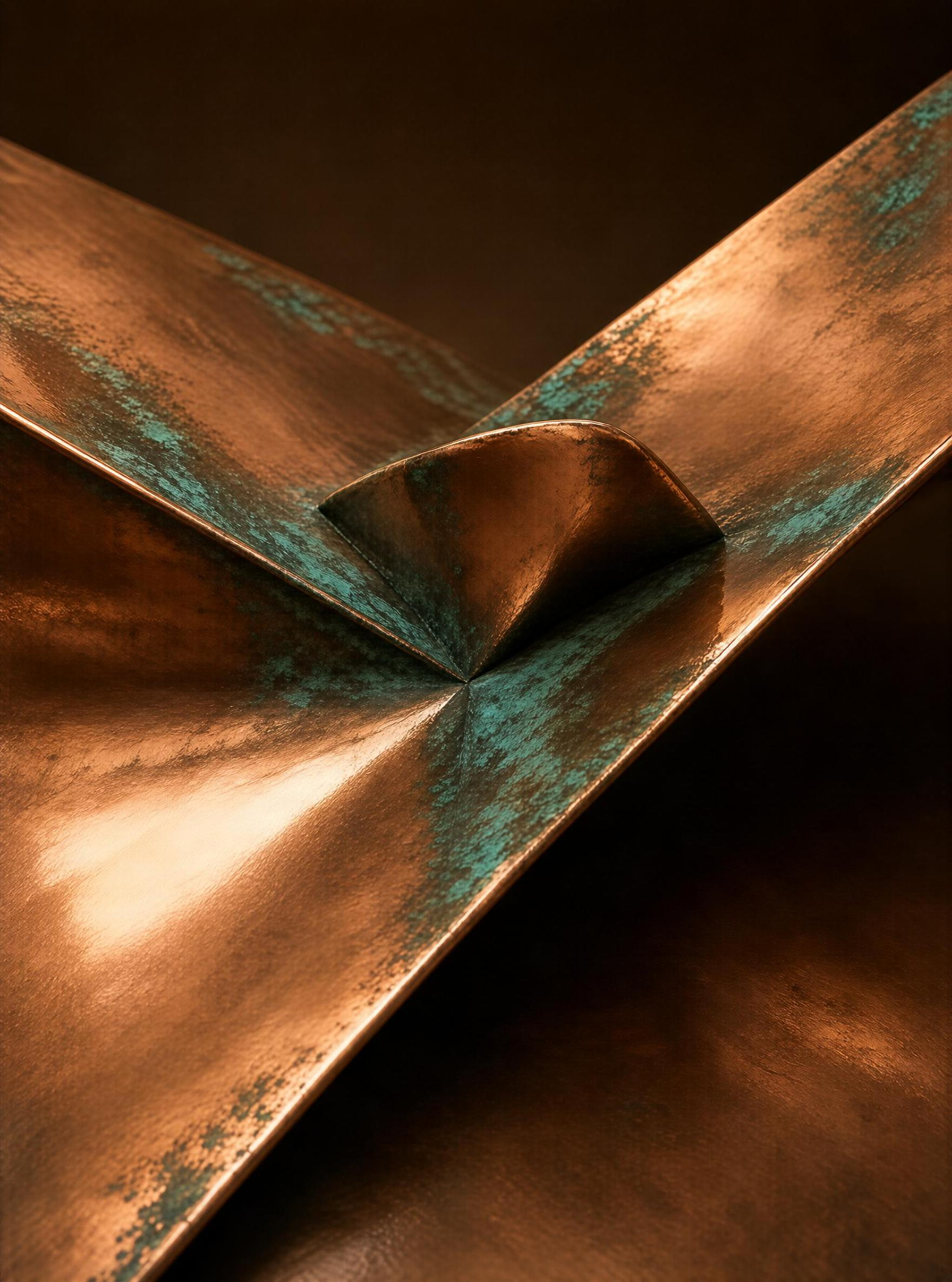 Copper Metal Sculpture Detail