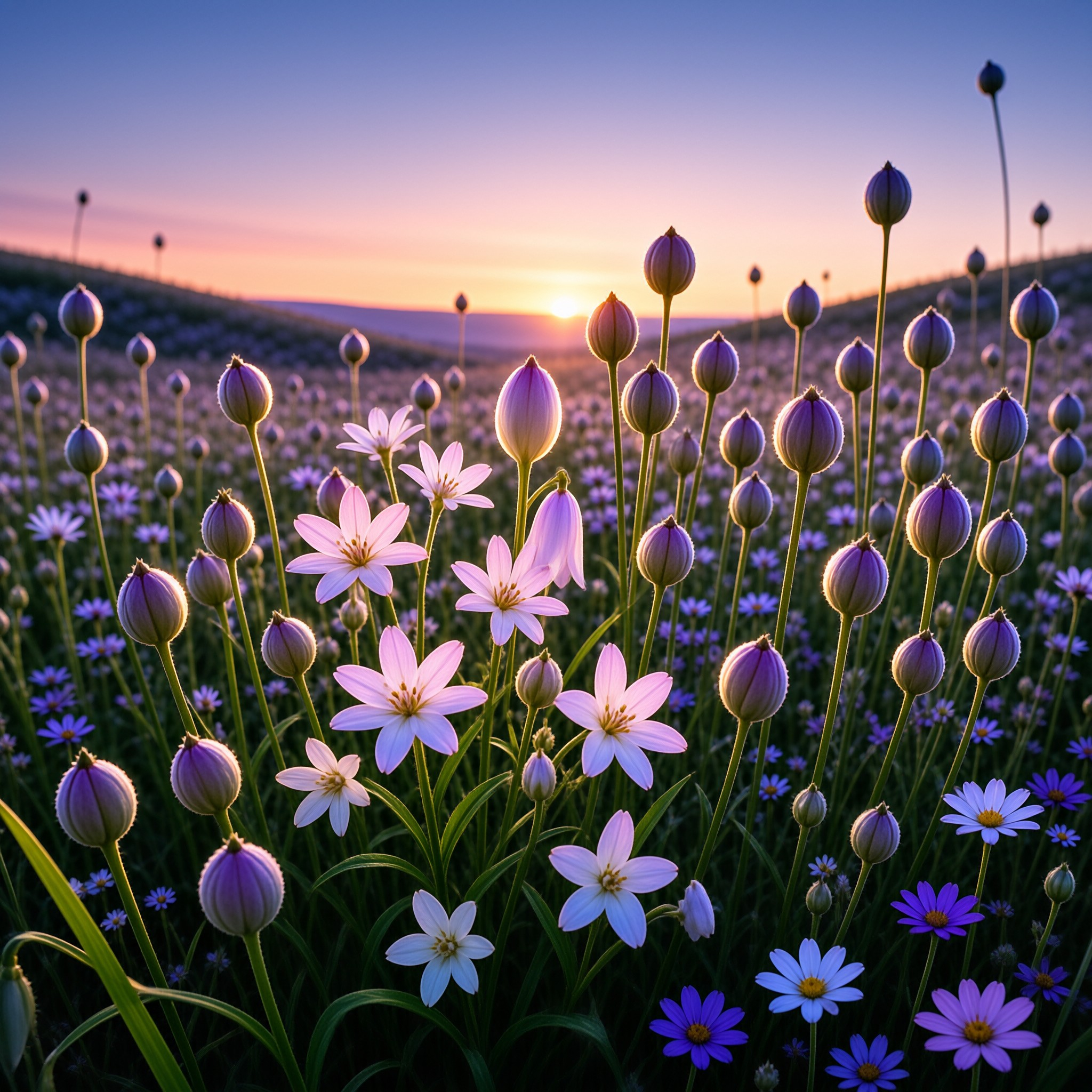 Sunset Flower Field