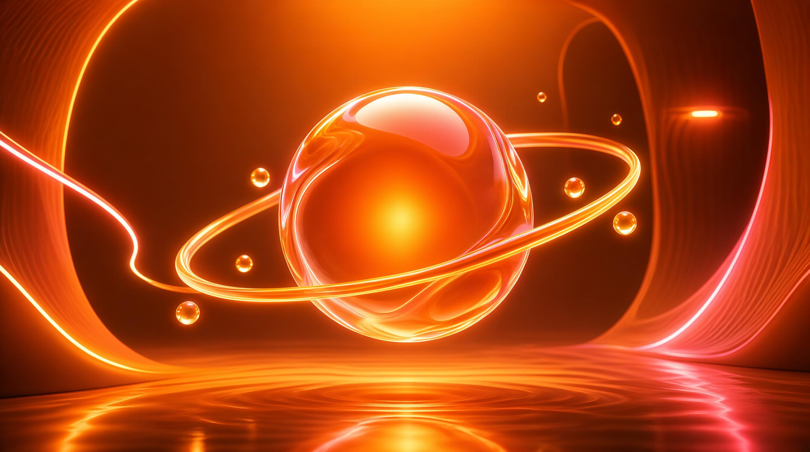 Glowing Orb in Abstract Space