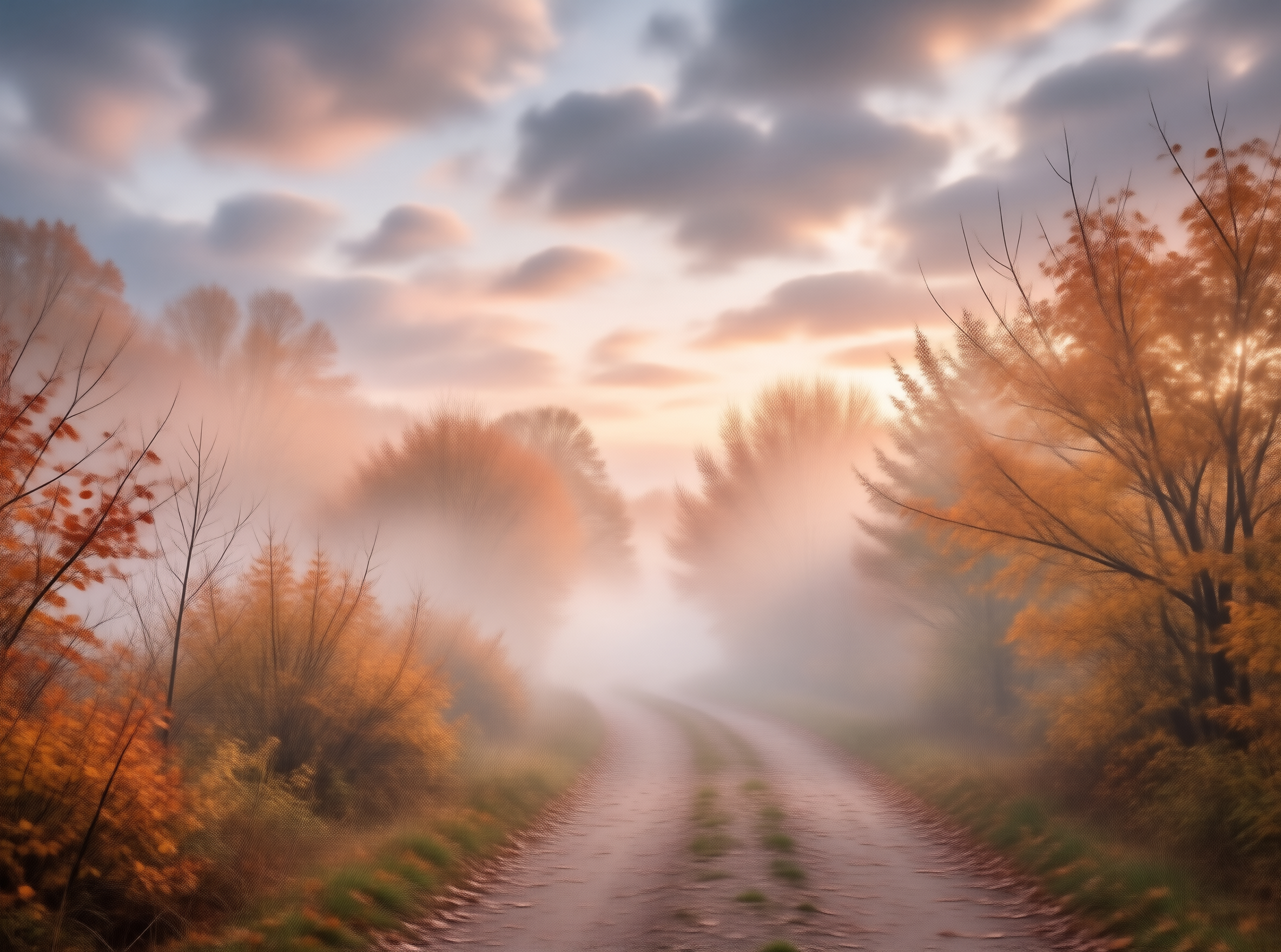 Misty Autumn Road