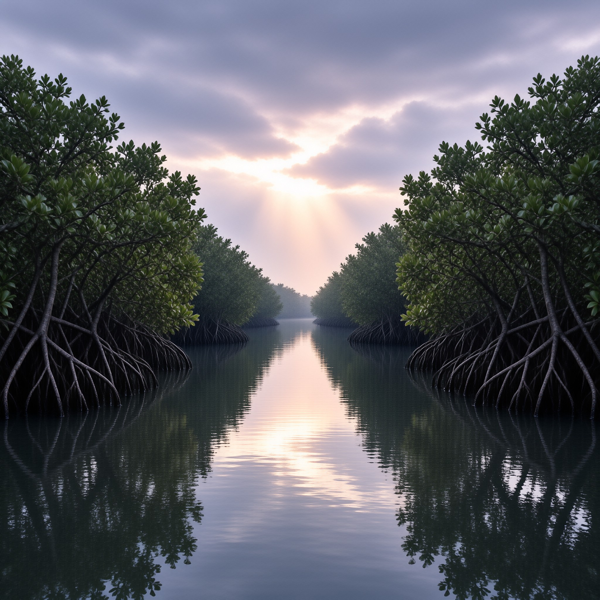Mangrove Channel Dawn Light
