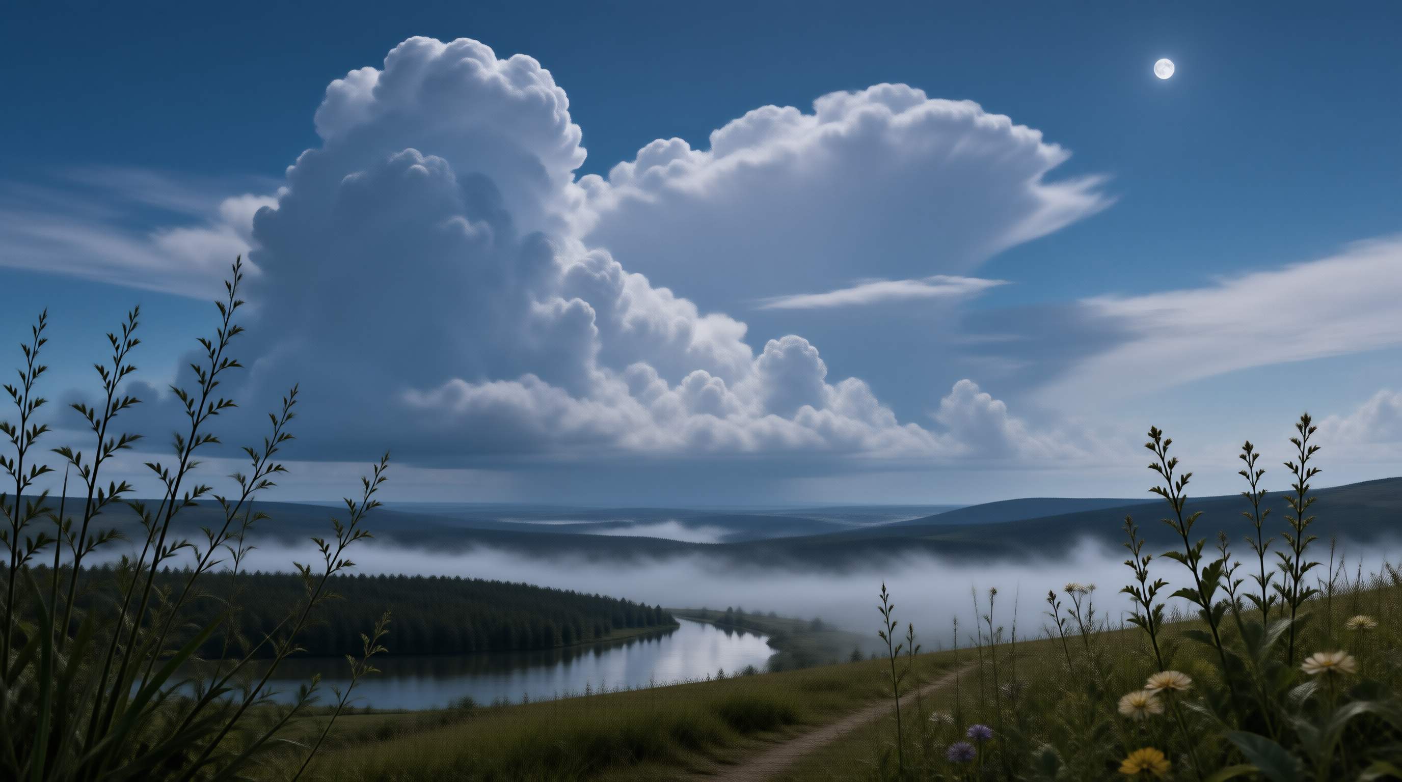 Majestic Cloud Over River