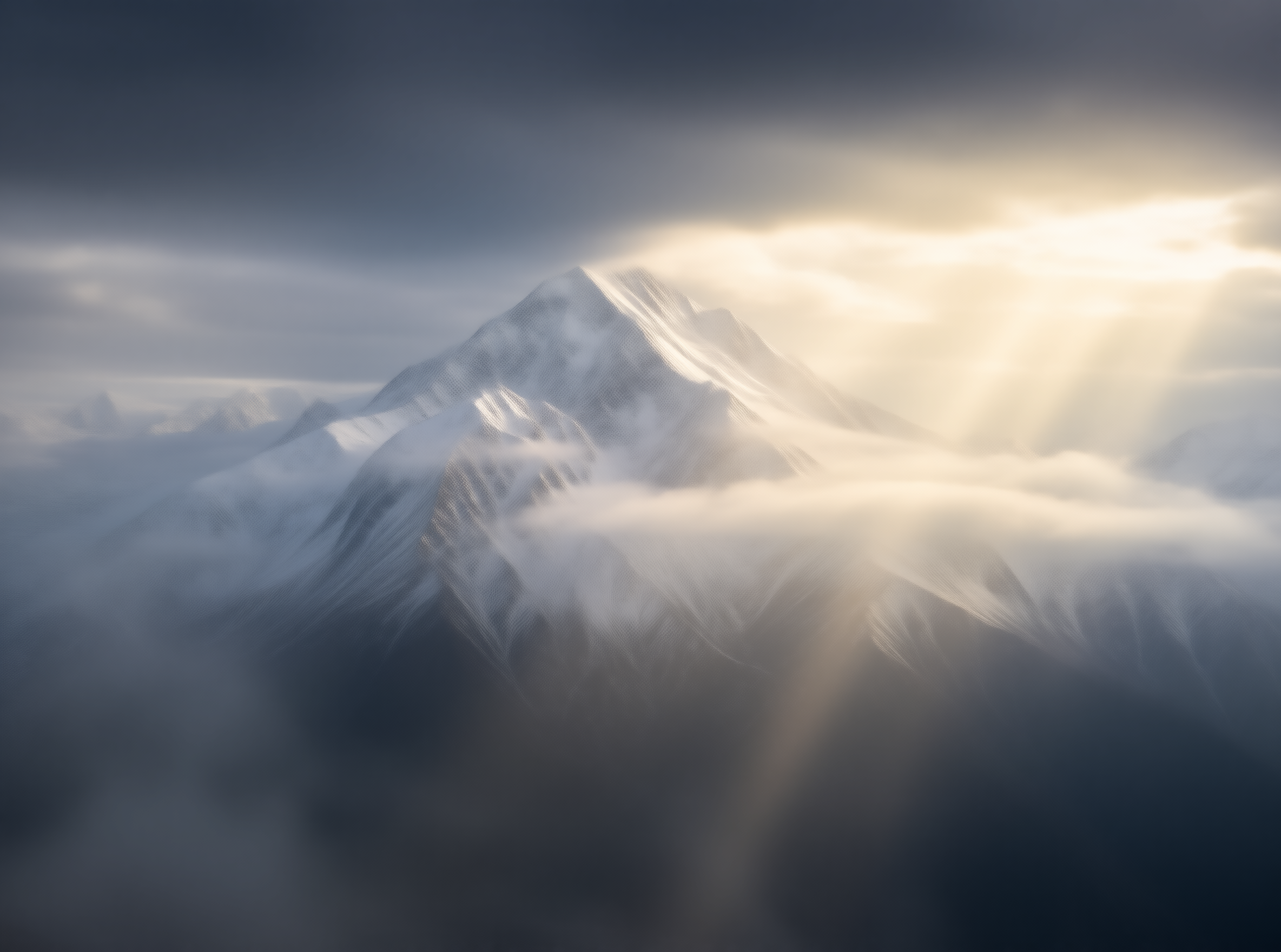 Sunlit Majestic Snow Peak