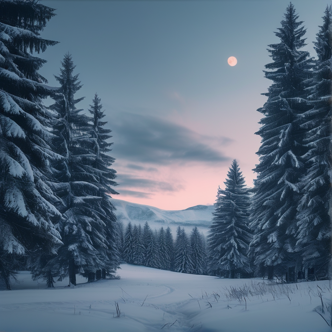 Snowy Winter Forest Scene