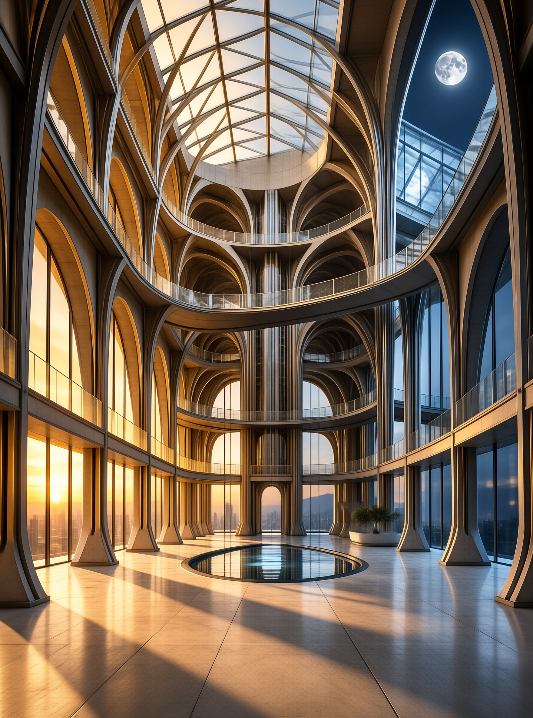 Sunlit Spiral Atrium